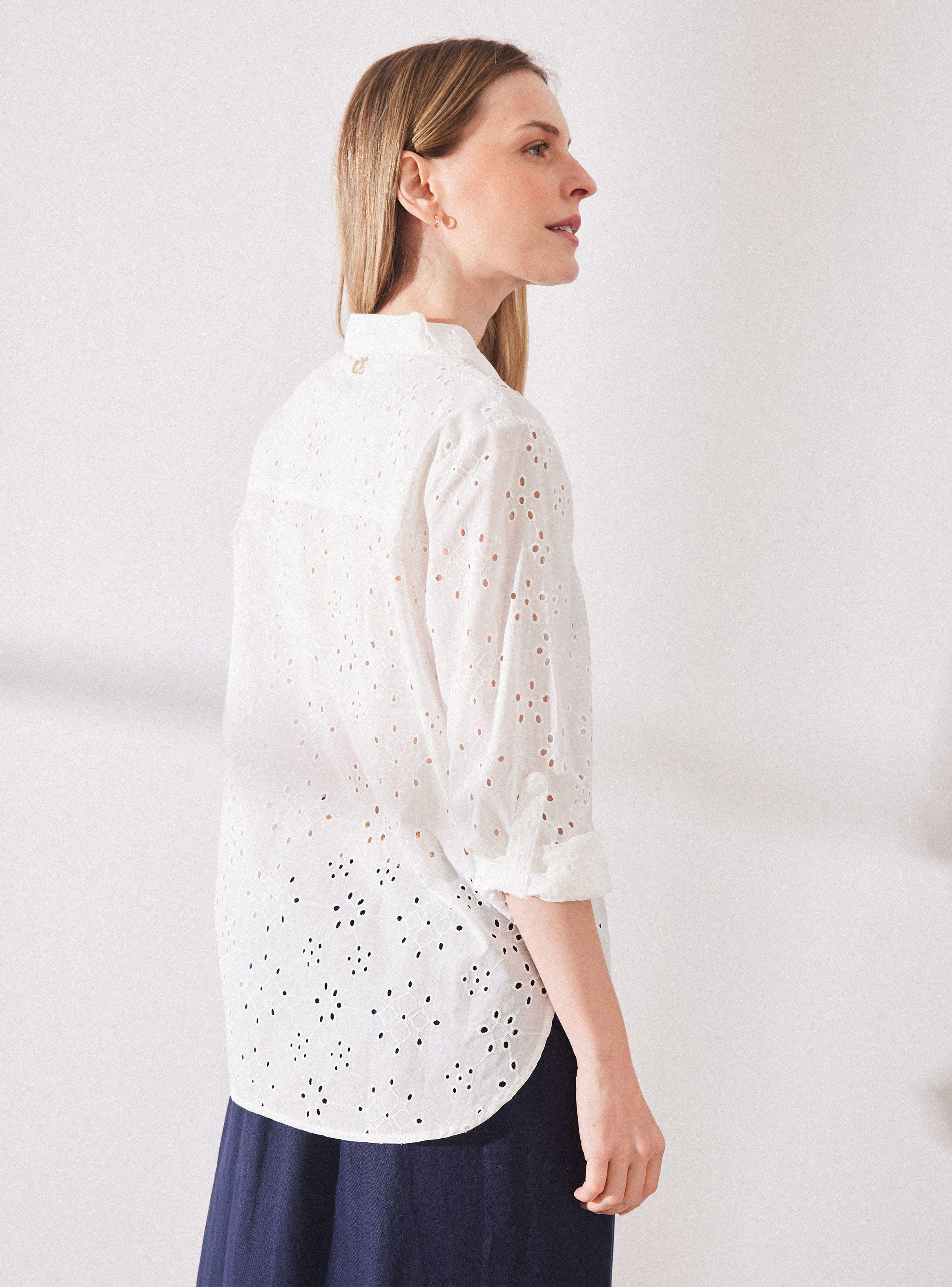 Blusa Broderie Cuello Camisero-1