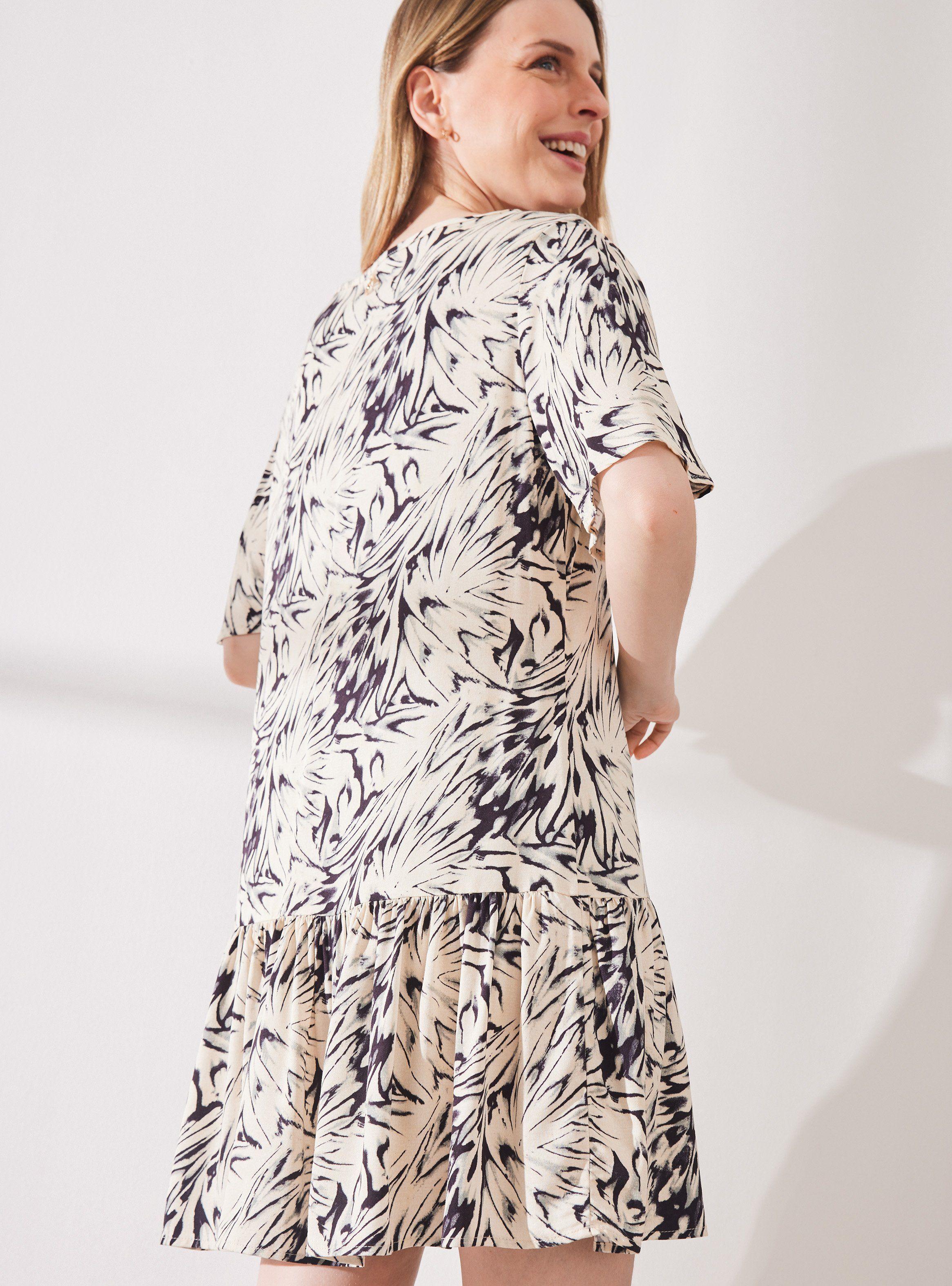 Vestido Estampado Corto con Botones-3