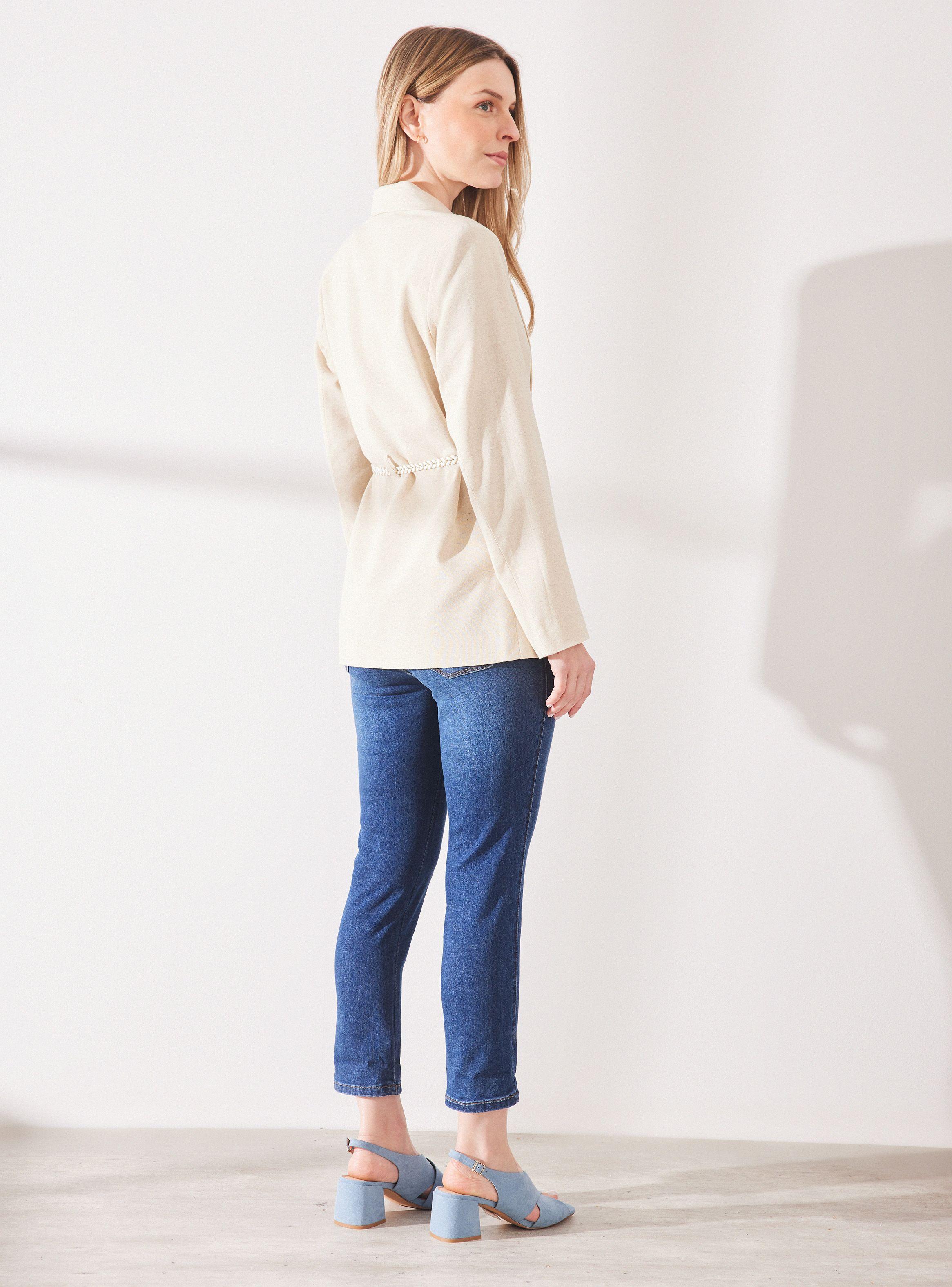 Chaqueta Blazer con Amarra Ajustable en Cintura-5