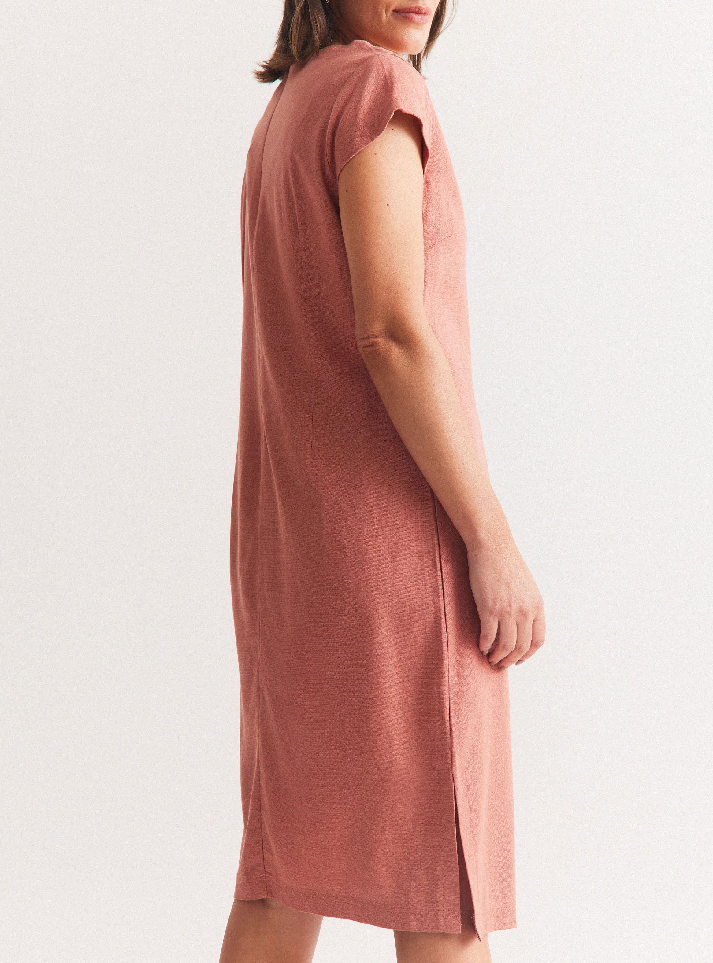 Vestido Evasé de Lino Escote con Cordón-3