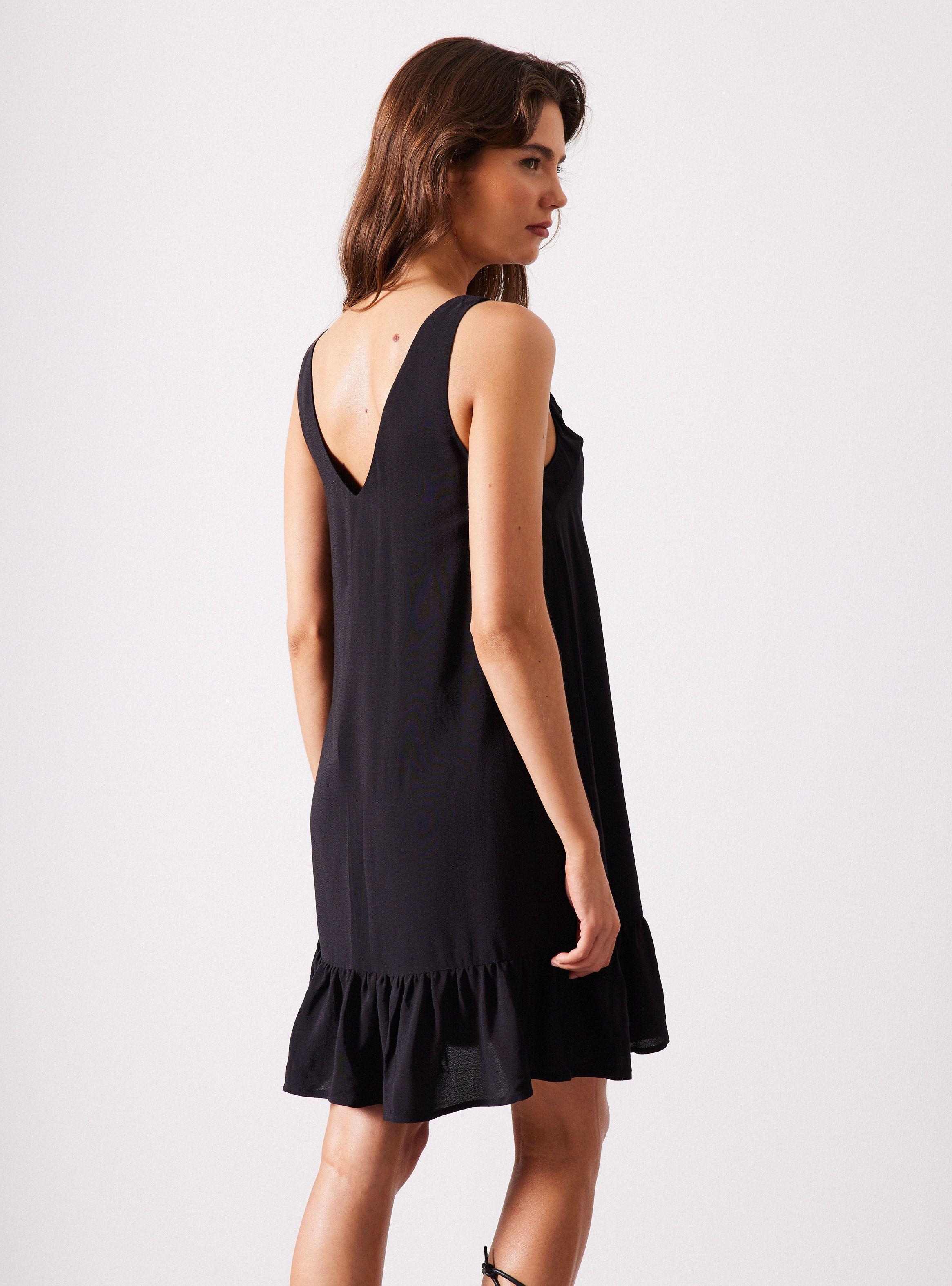 Vestido Corto Escote V y Tirante Ancho-1