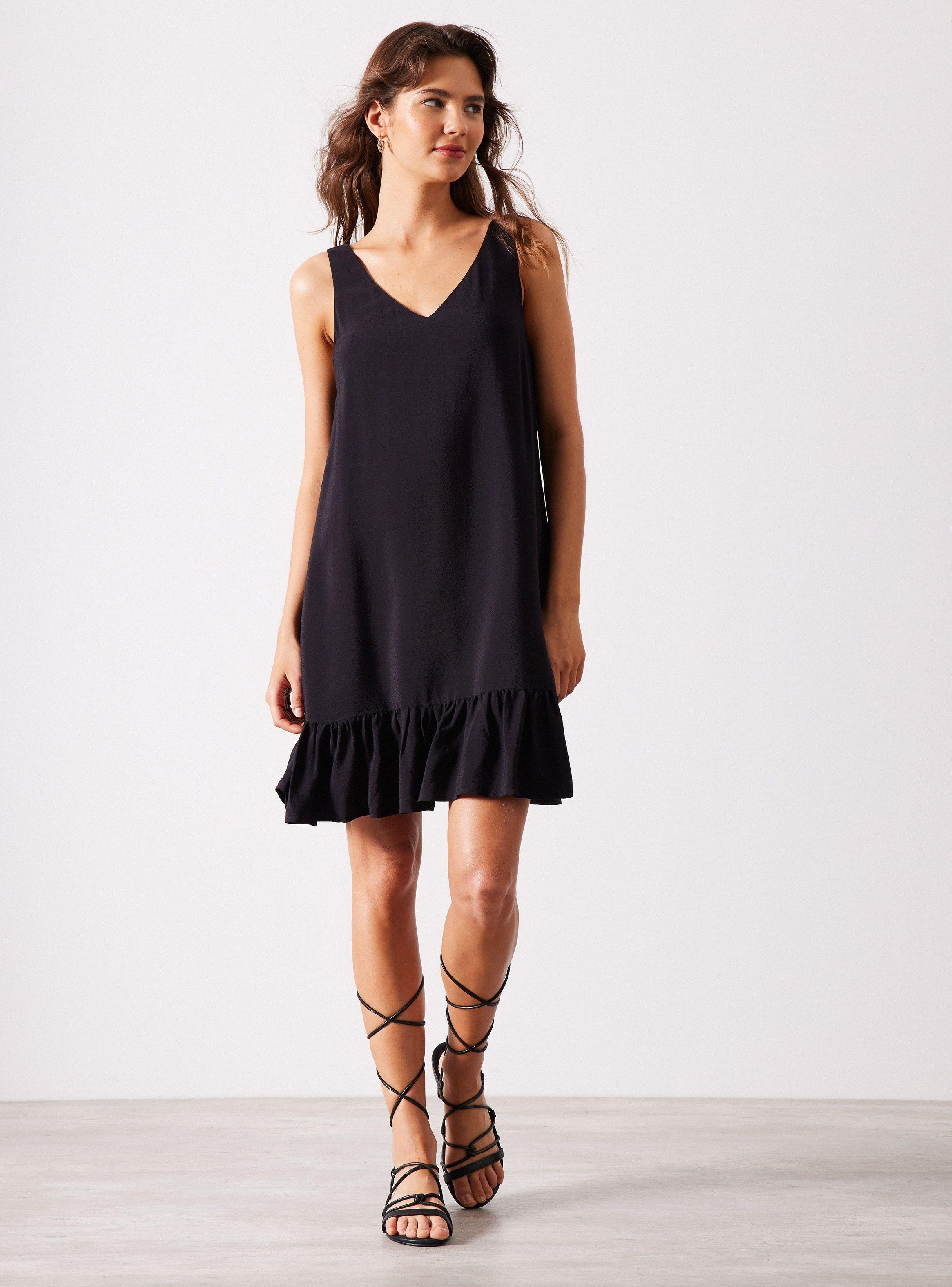 Vestido Corto Escote V y Tirante Ancho-5
