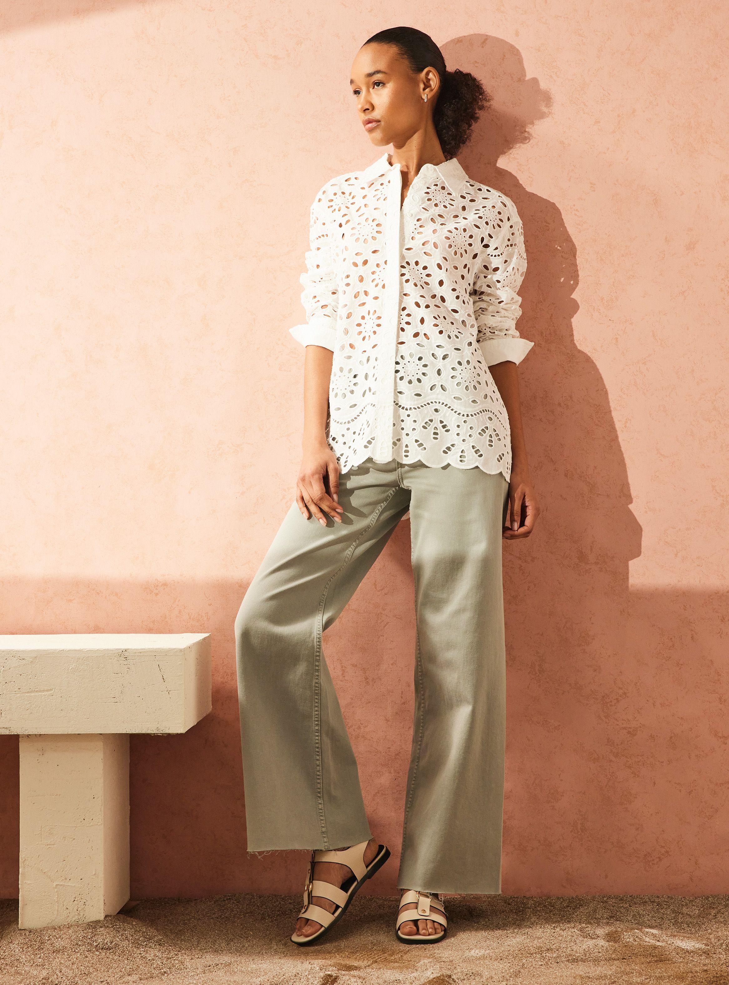 Blusa Camisera de Tela Bordada-4