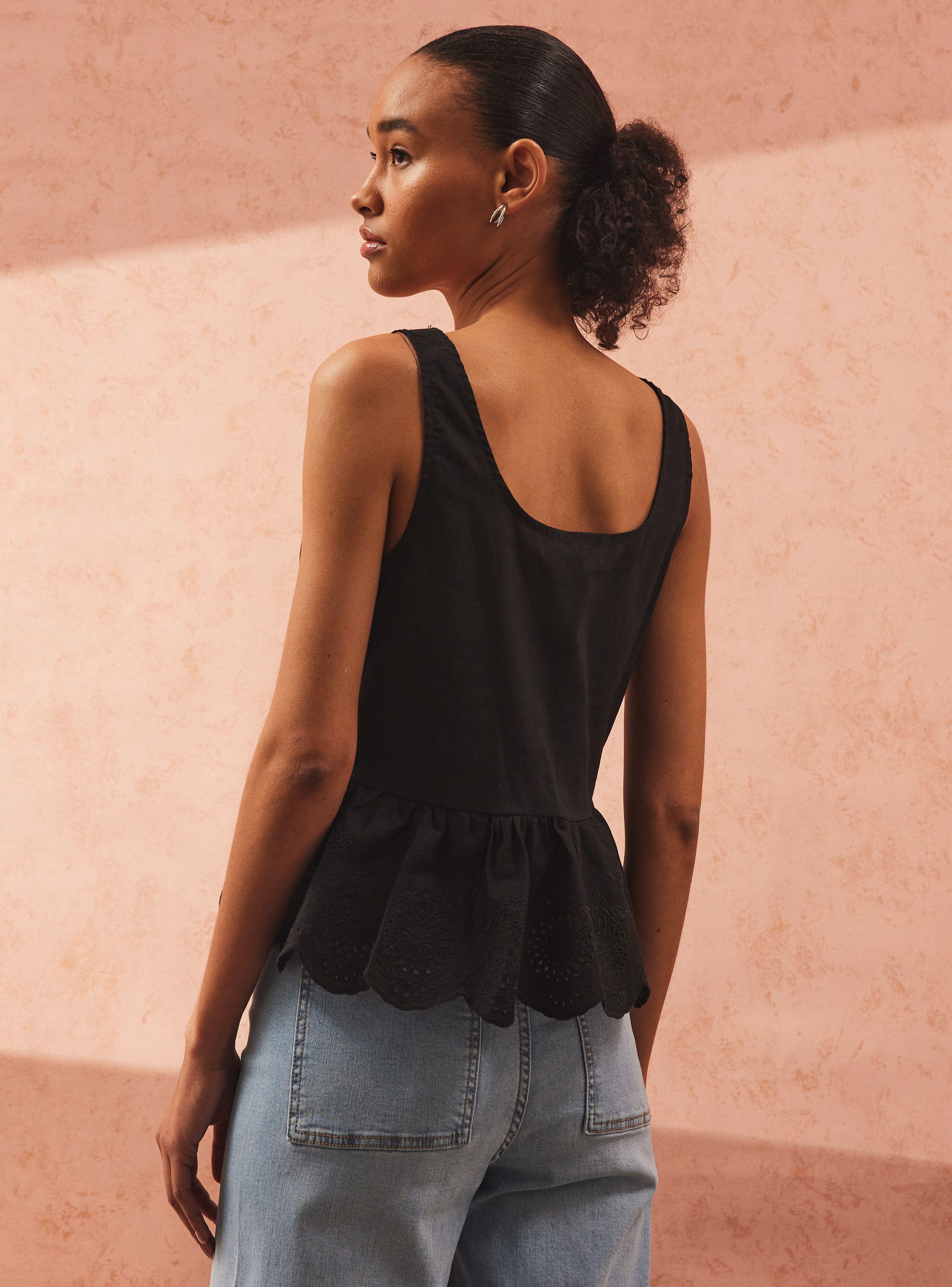 Blusa Corte Peplum con Tela Bordada-1