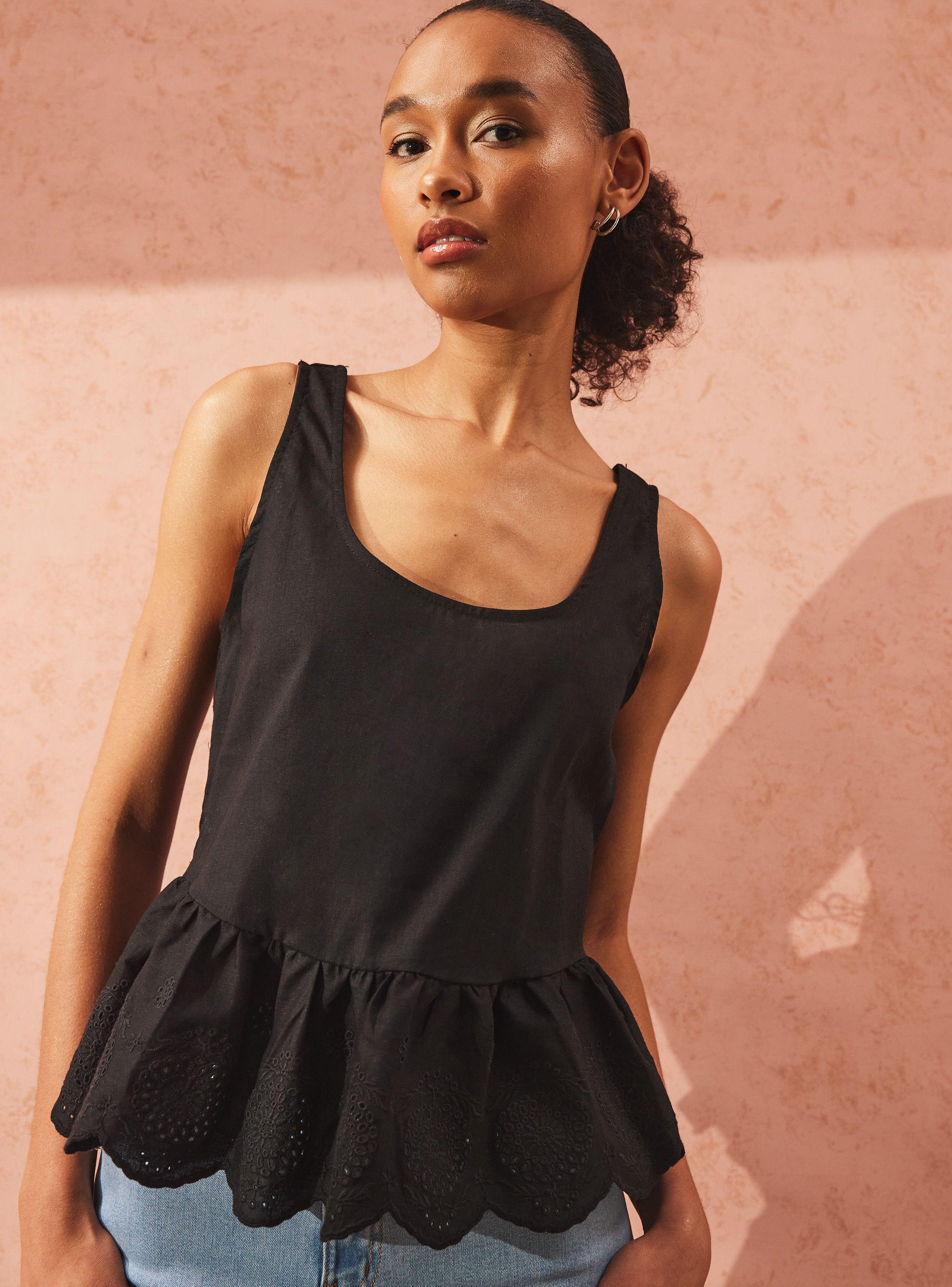 Blusa Corte Peplum con Tela Bordada-2