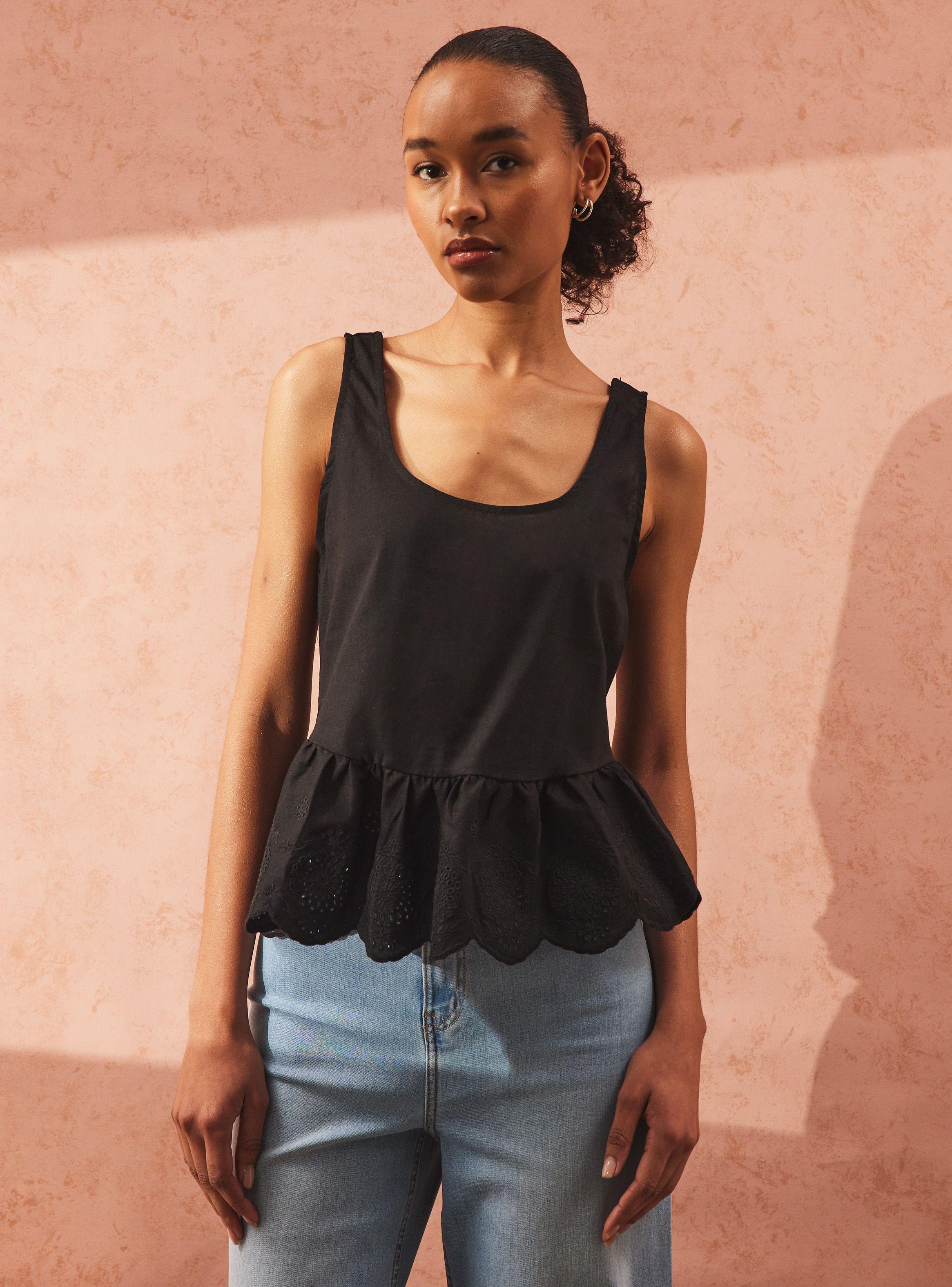 Blusa Corte Peplum con Tela Bordada-0