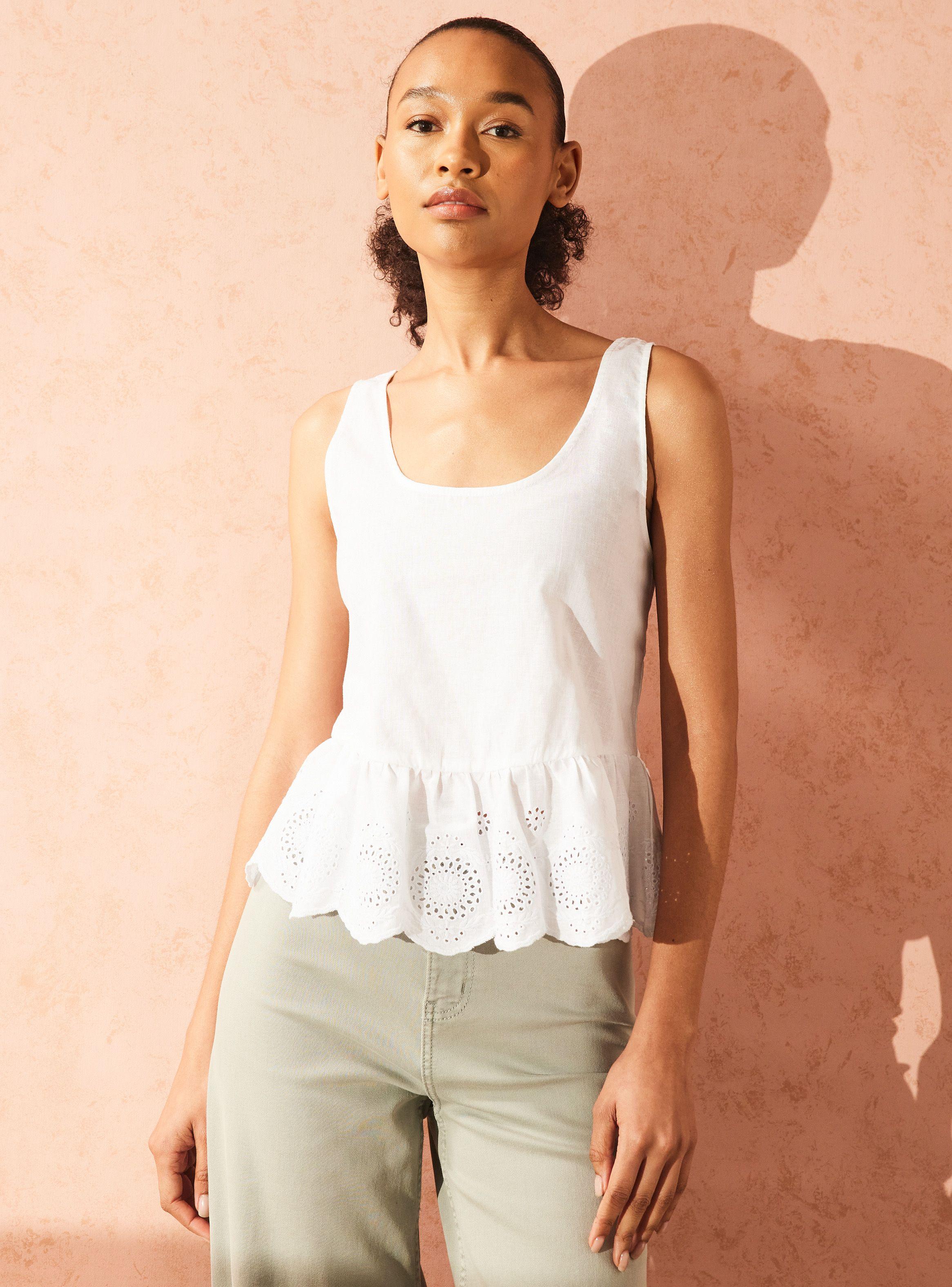 Blusa Corte Peplum con Tela Bordada-0