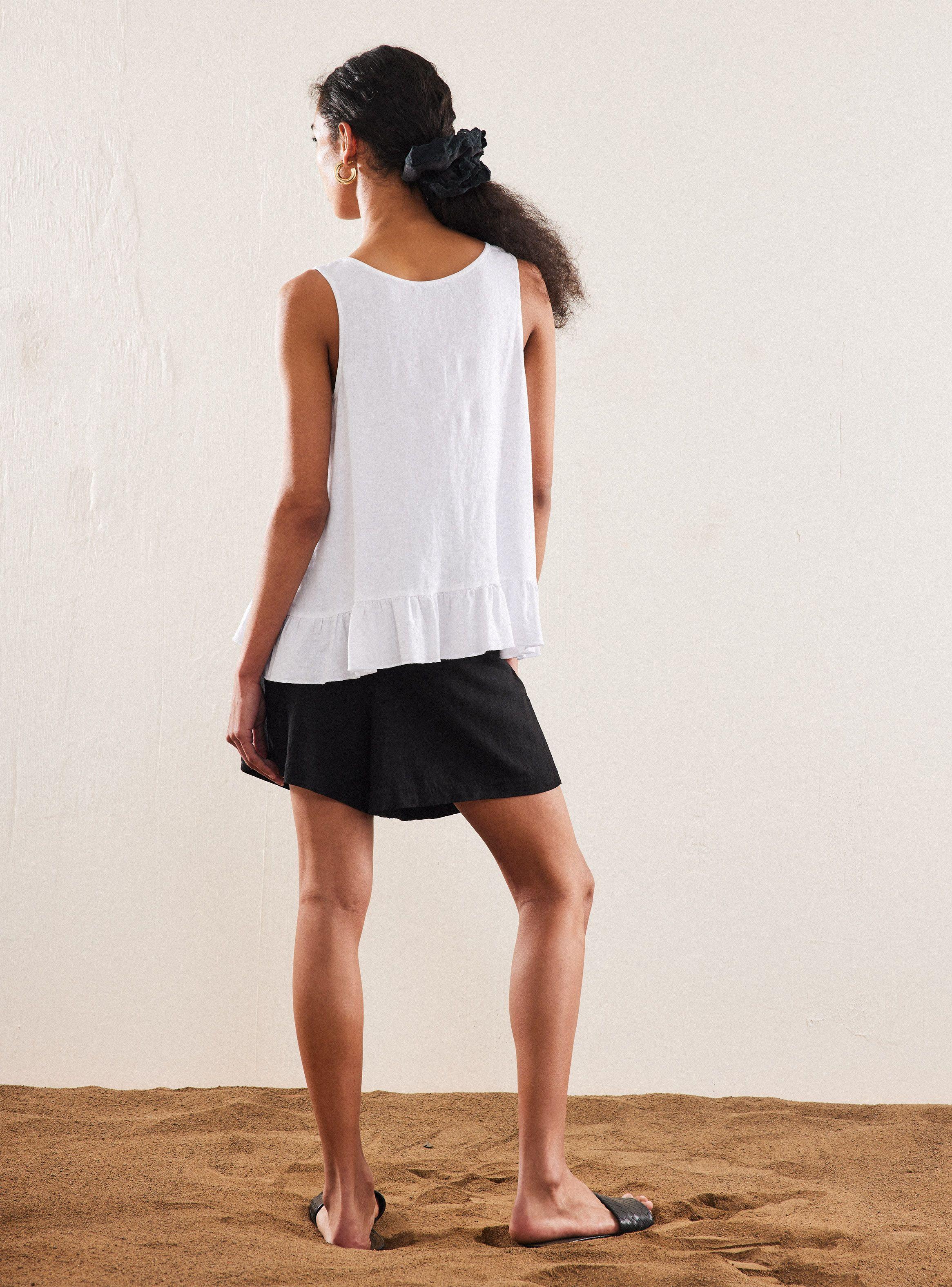 Blusa Cuello Redondo Basta Vuelo con Lino-5