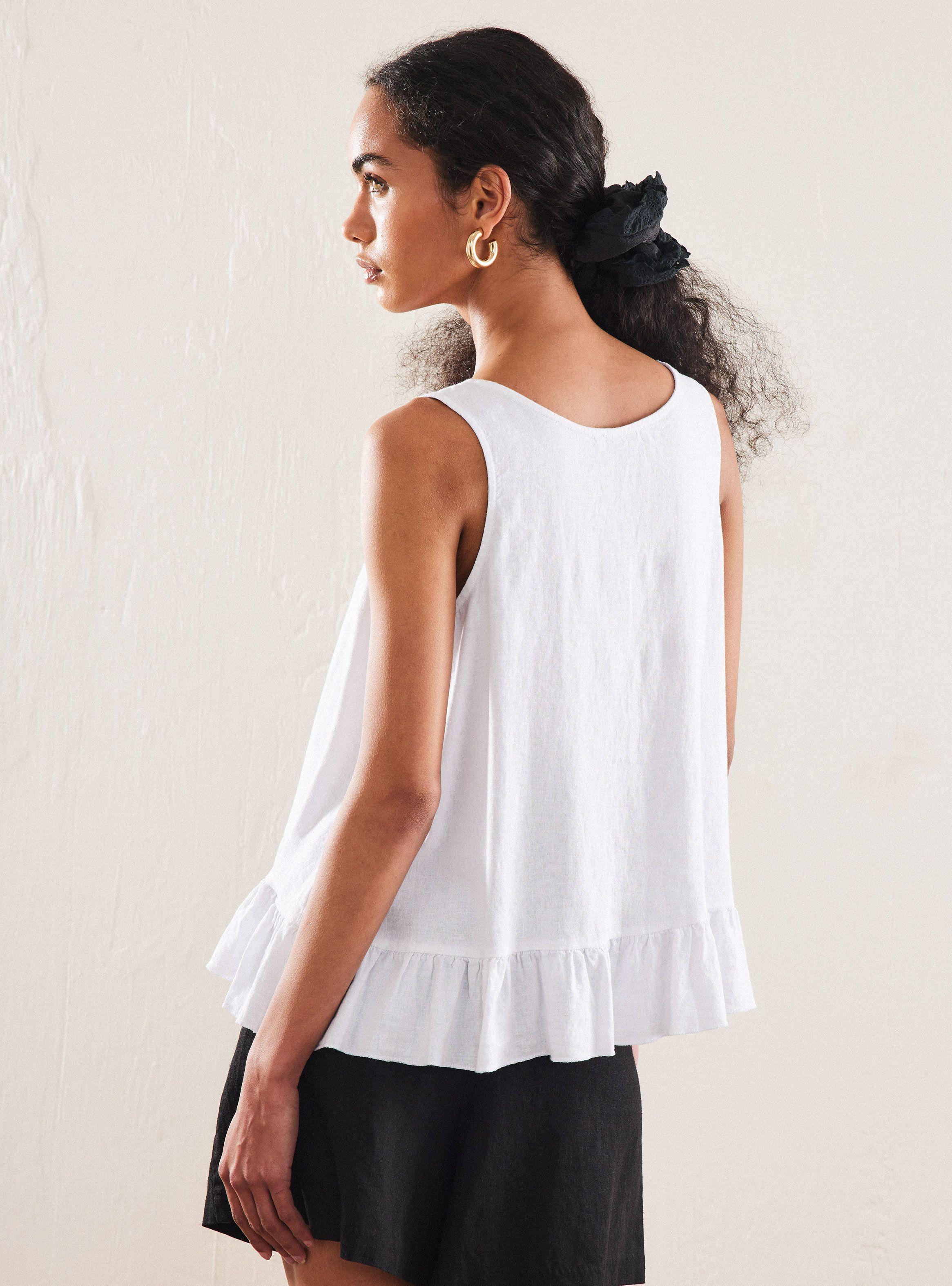 Blusa Cuello Redondo Basta Vuelo con Lino-1