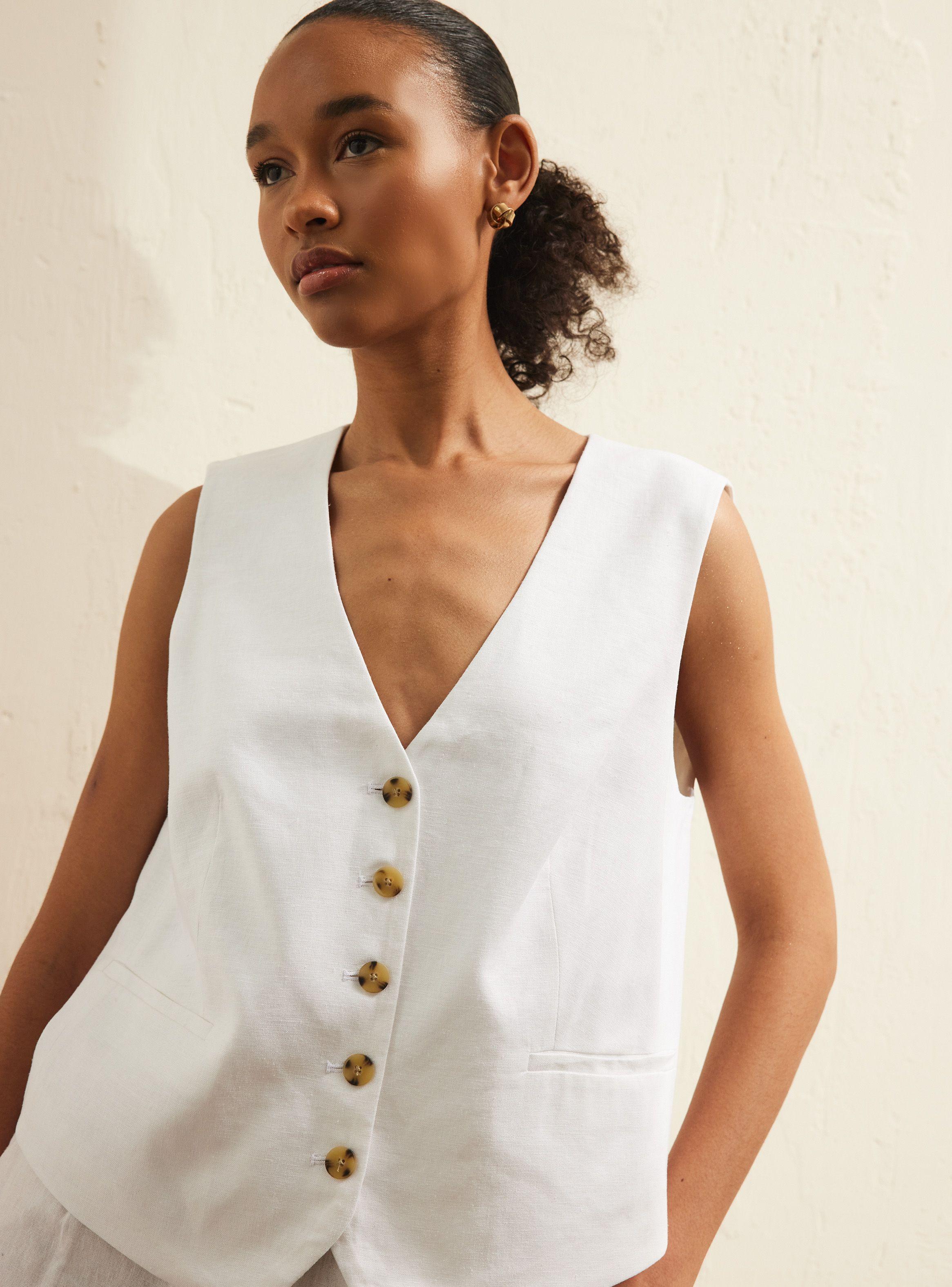 Blazer Vest Holgado con Lino-2