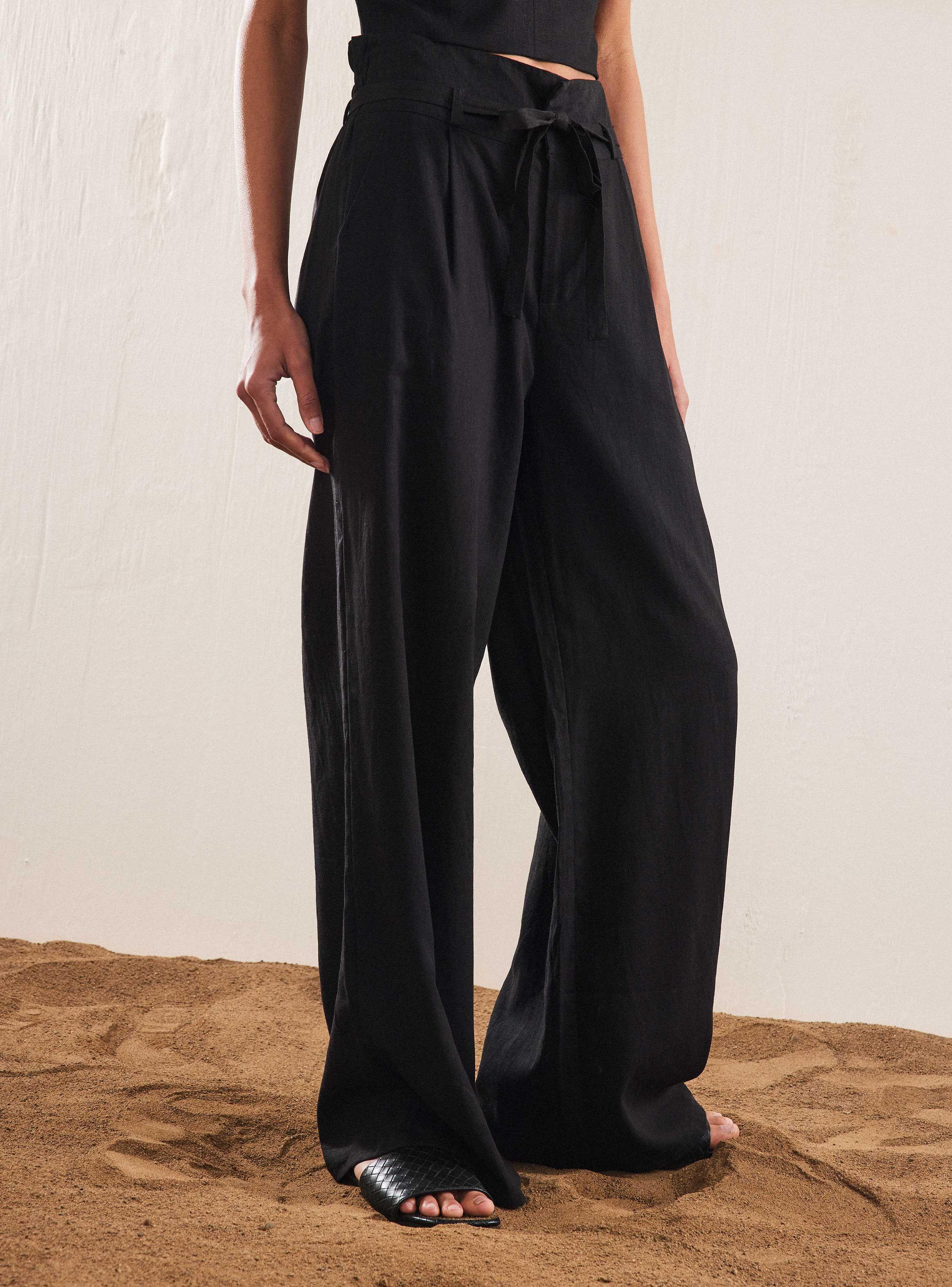 Pantalón Estampado con Lino-0