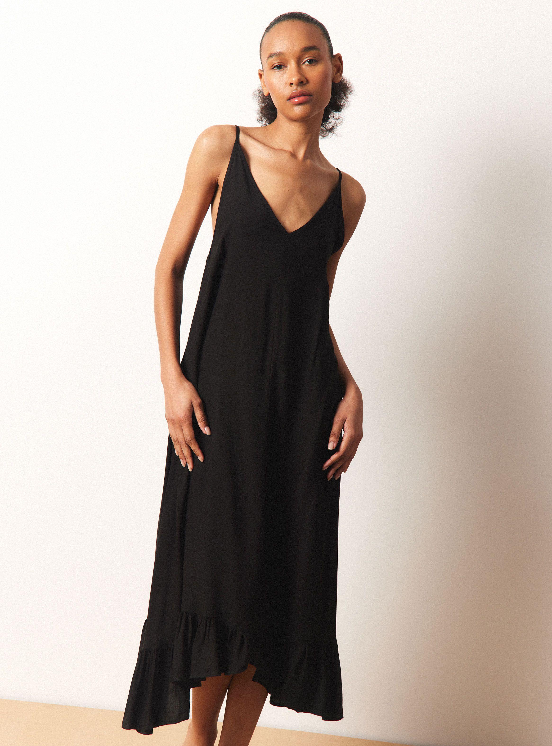 Vestido Midi con Volante en Ruedo-0