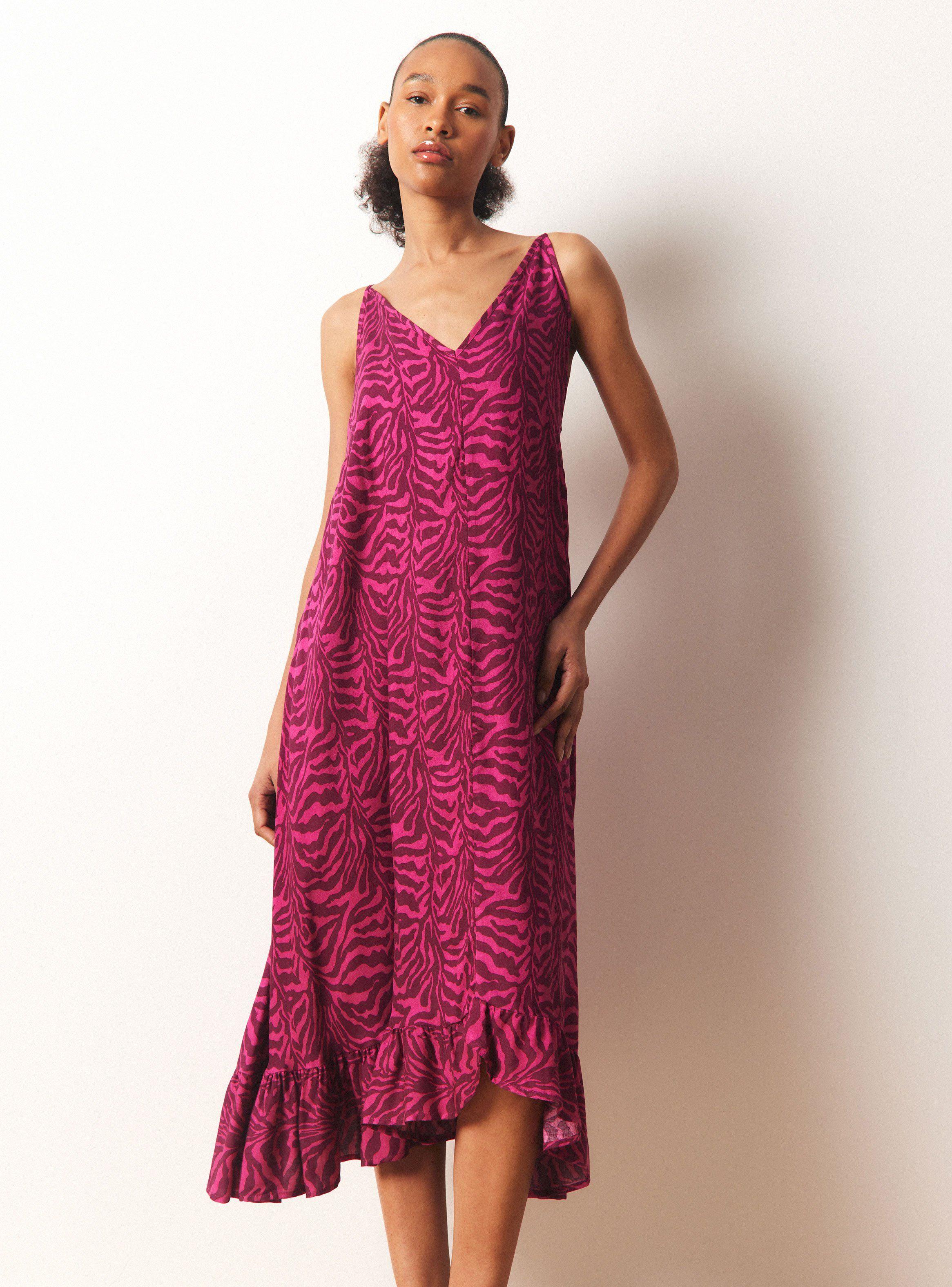 Vestido Midi con Volante en Ruedo-0