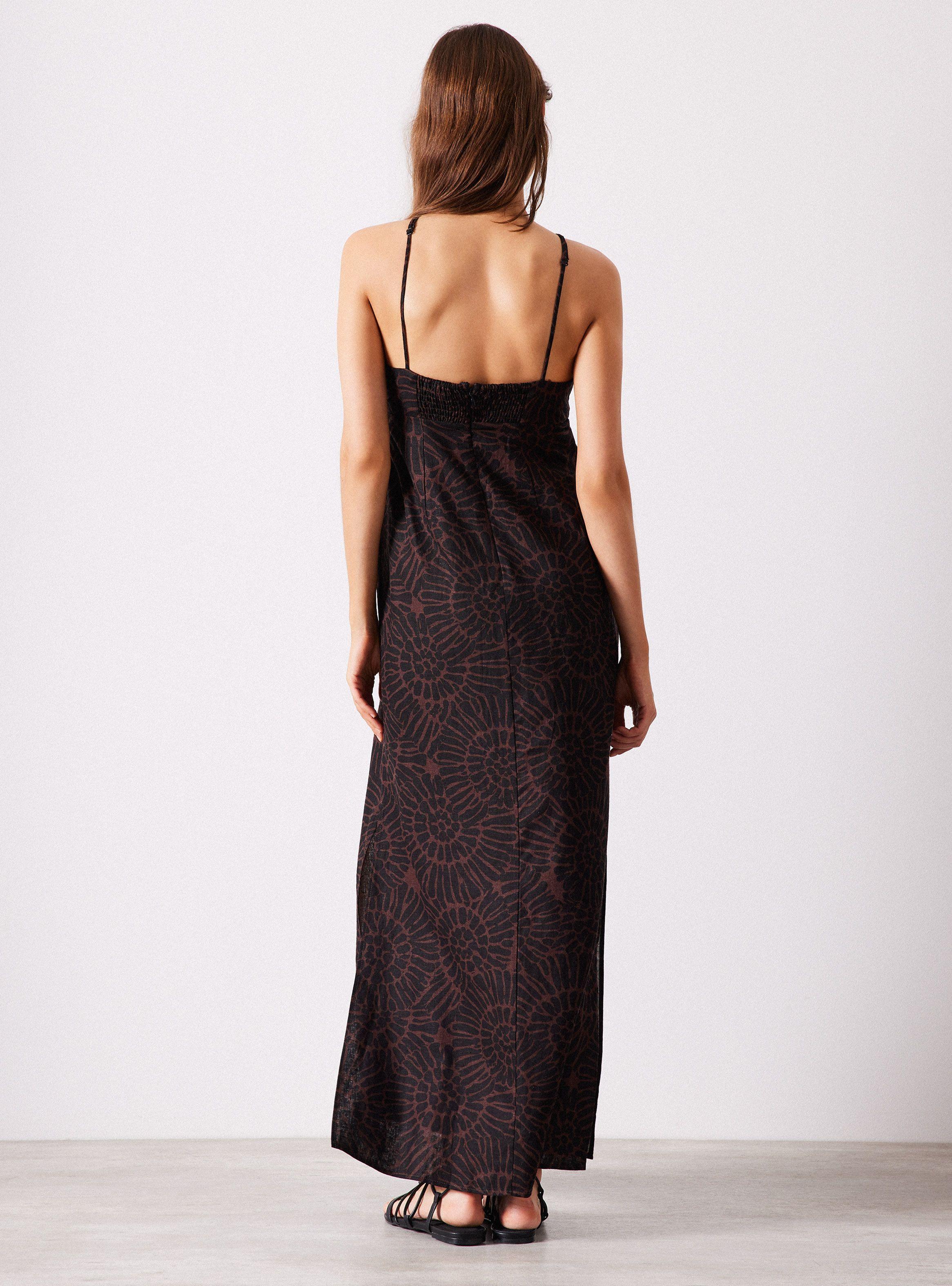 Vestido Escote Cruzado con Lino-5