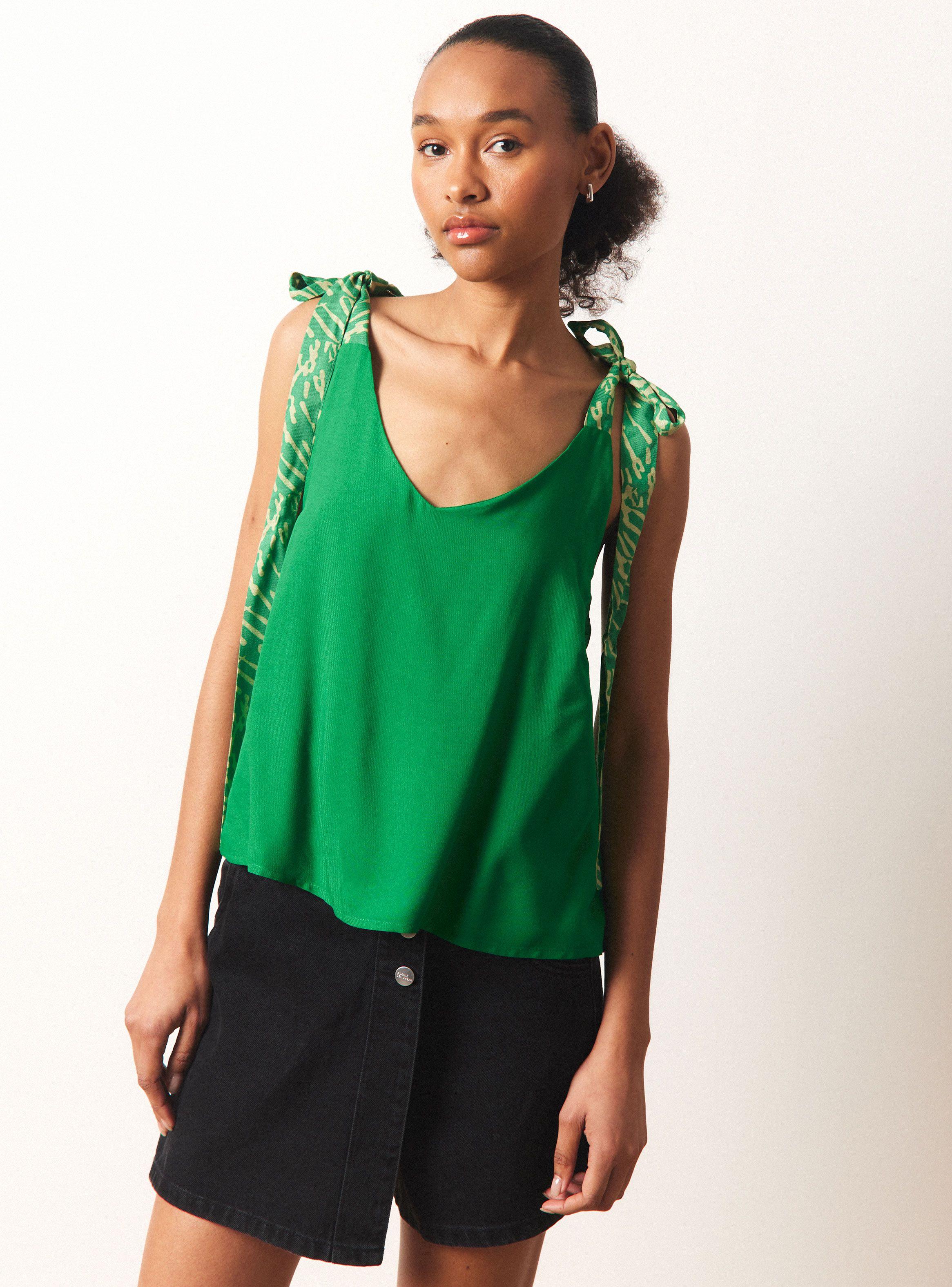 Blusa Doble Capa con Lazo en Tirantes-0