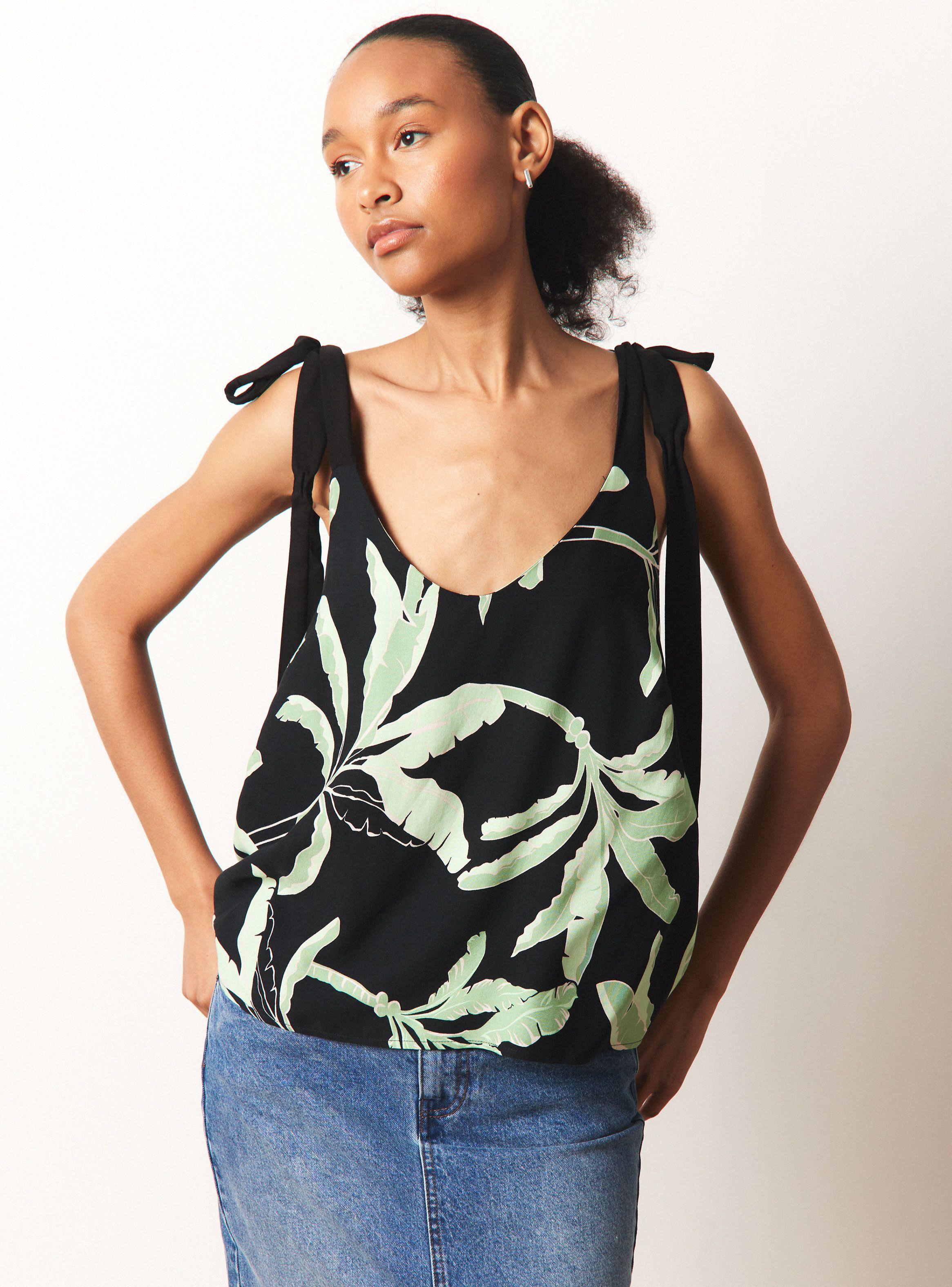 Blusa Doble Capa con Lazo en Tirantes-0