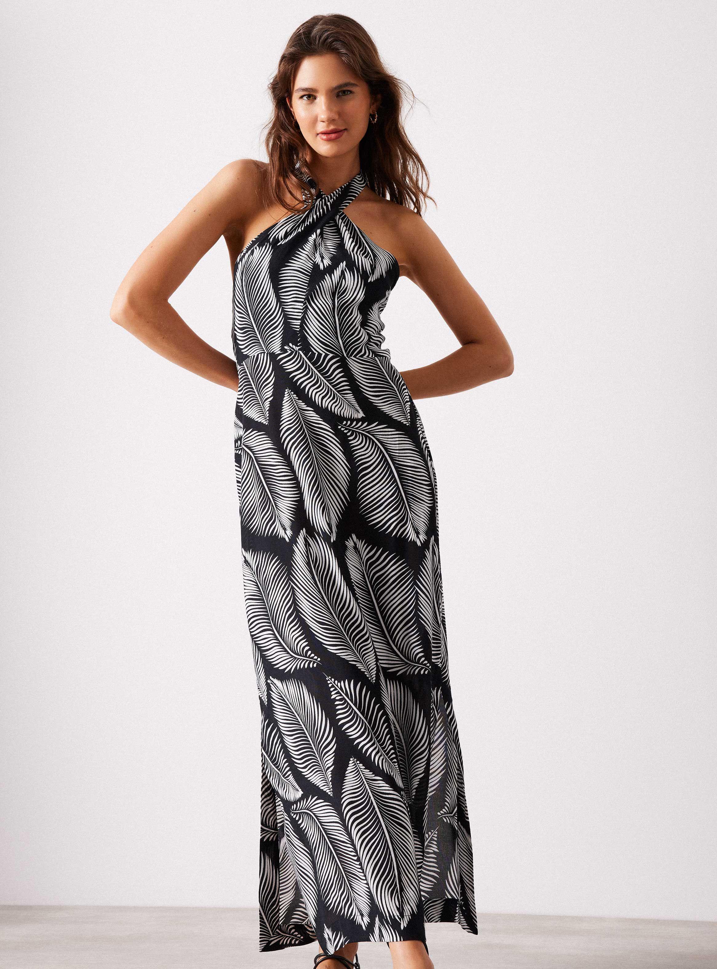 Vestido Escote Halter Cruzado-0