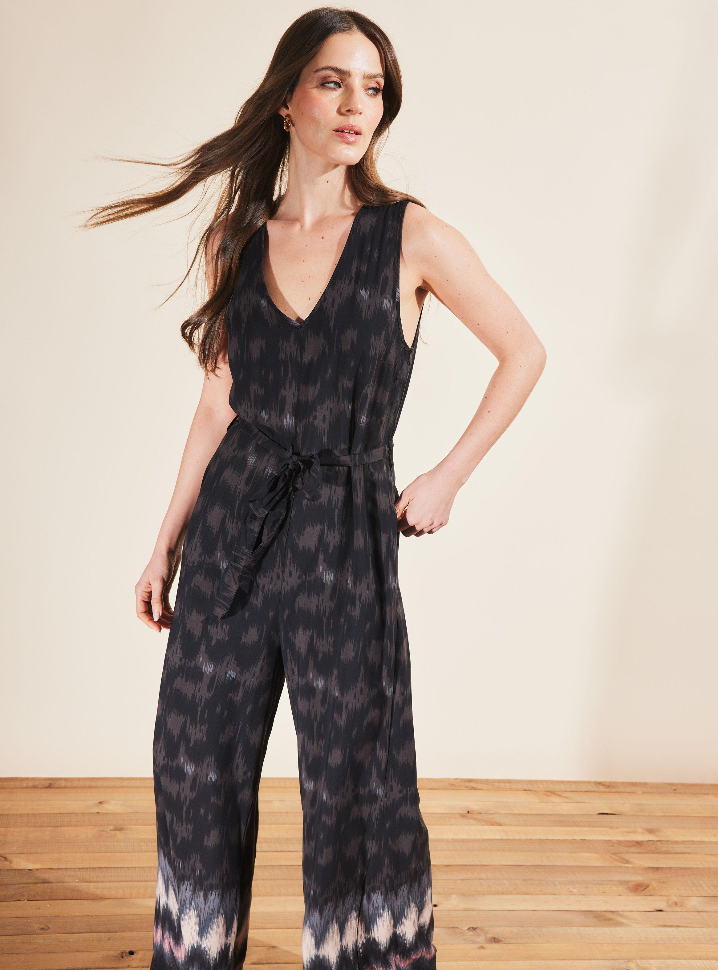 Enterito Estampado con Ajuste en Cintura-0