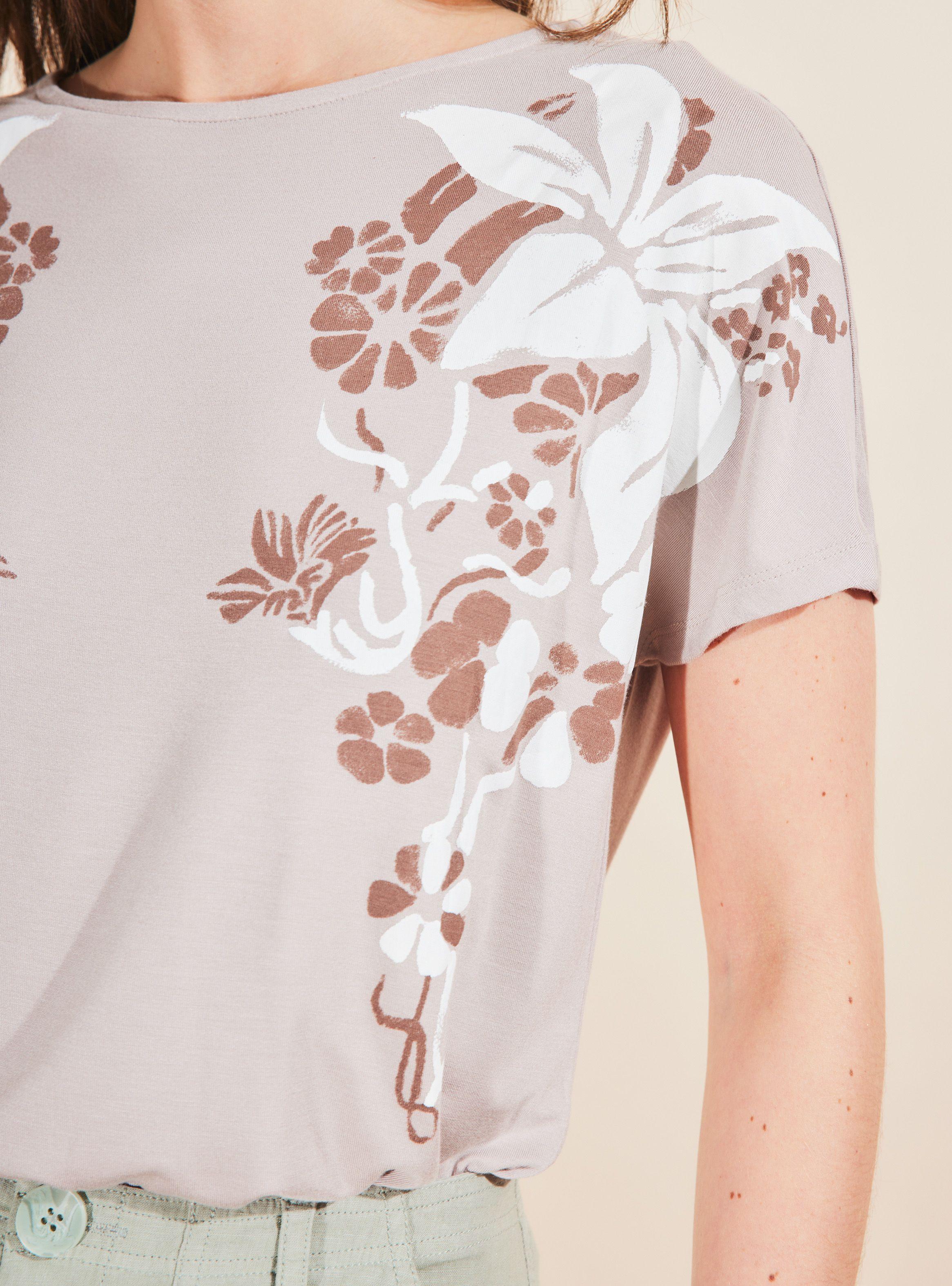 Polera Estampado Floral en Delantero Color-3