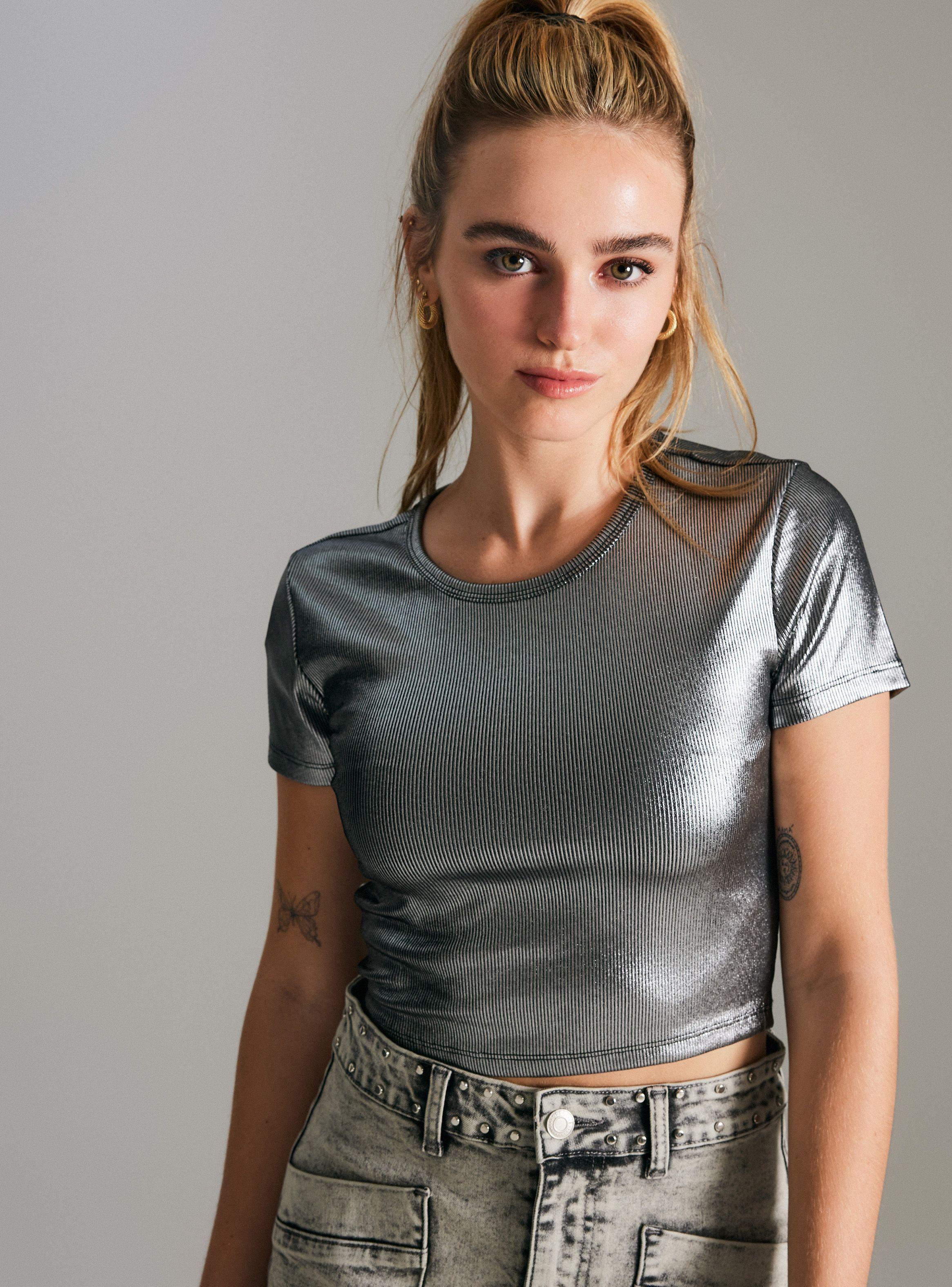 Polera Crop Metalizada-2