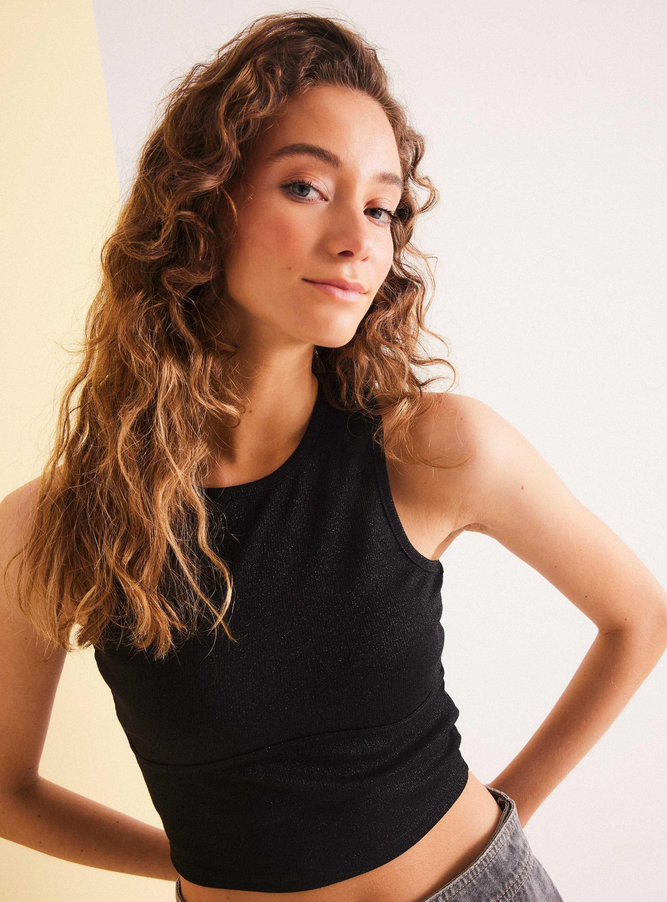 Polera Tipo Corset Metalizada-2