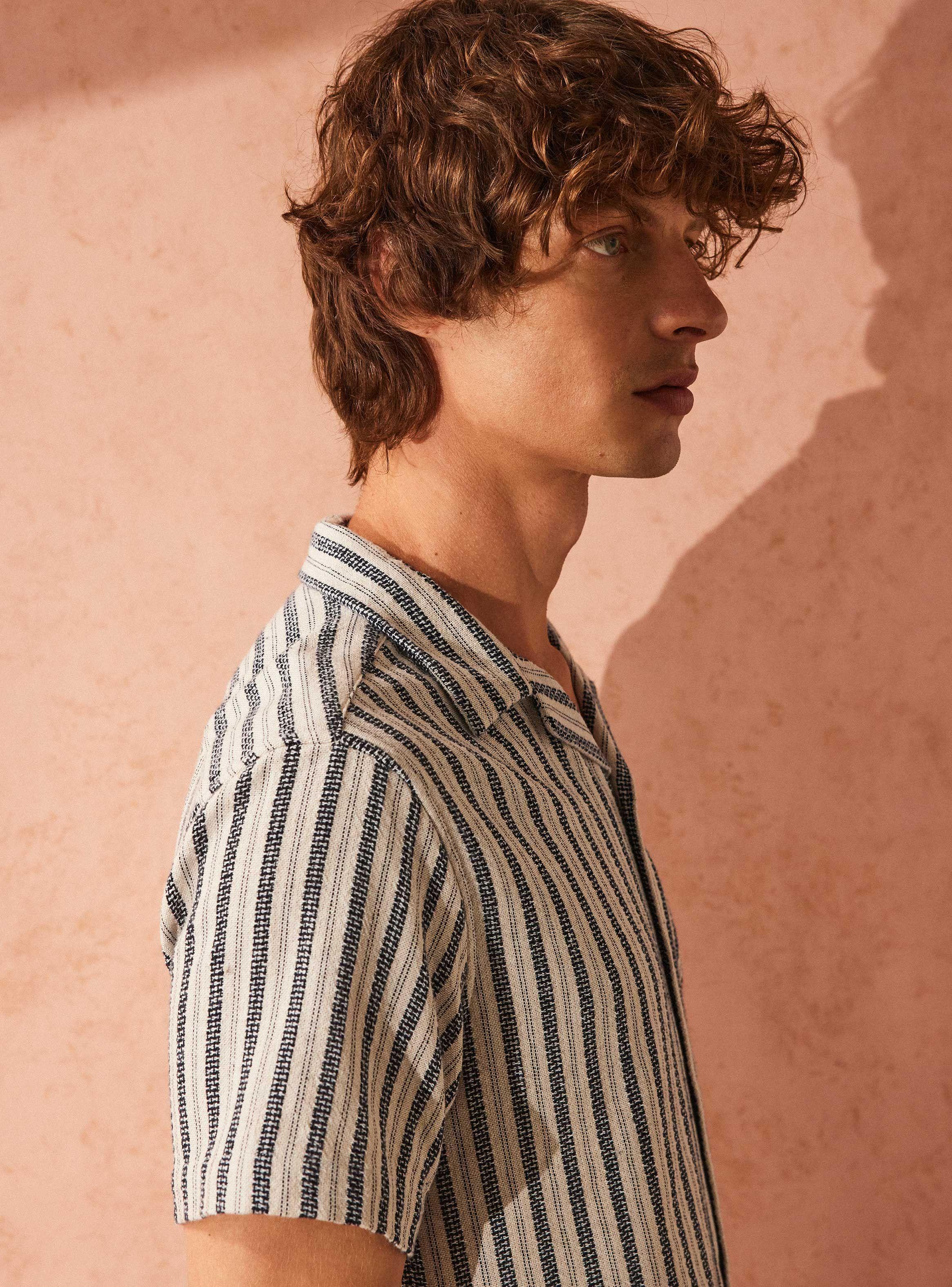 Camisa Casual Manga Corta Rayas-3