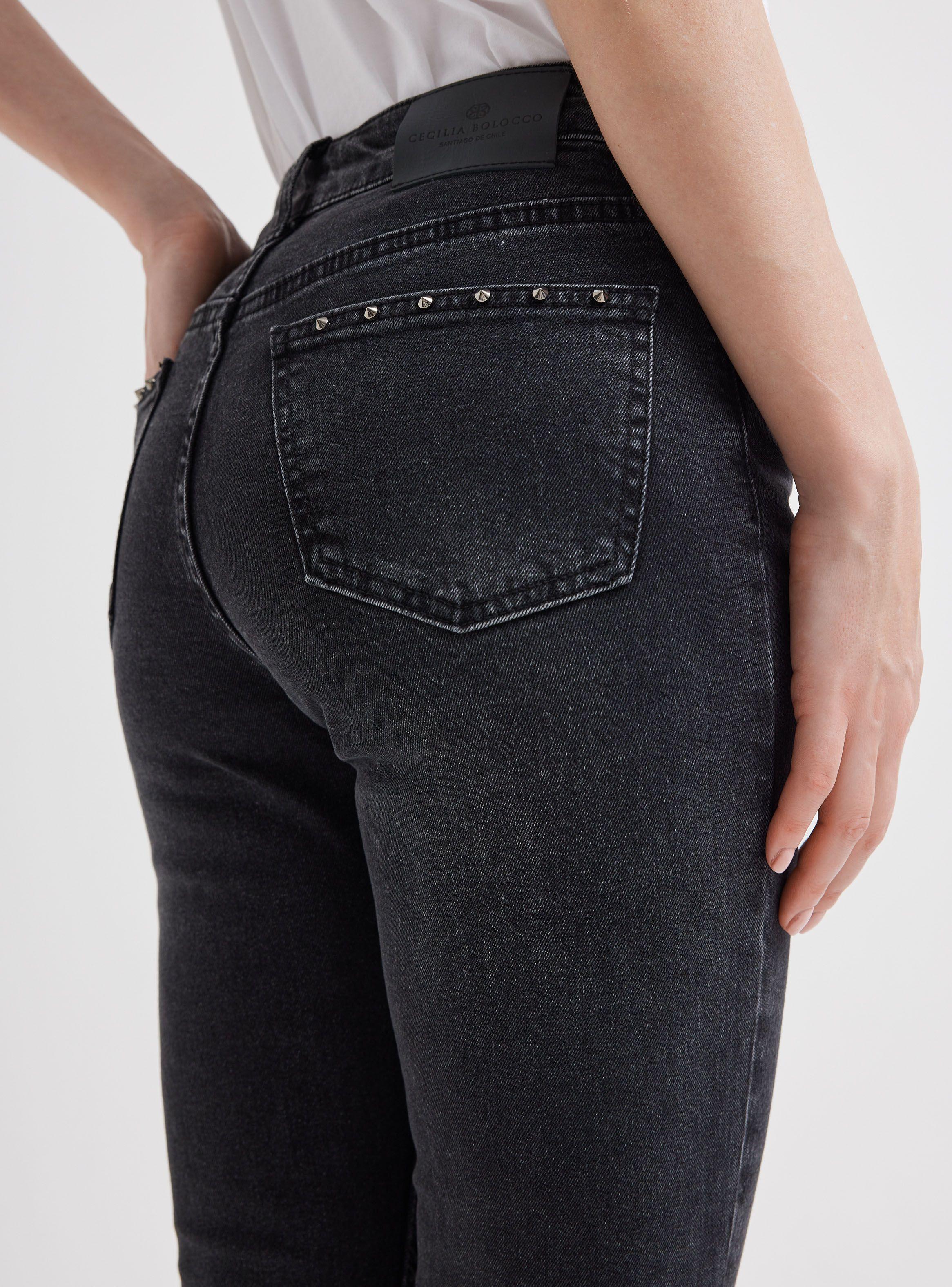 Jeans Skinny  con Tachas en Bolsillos-3