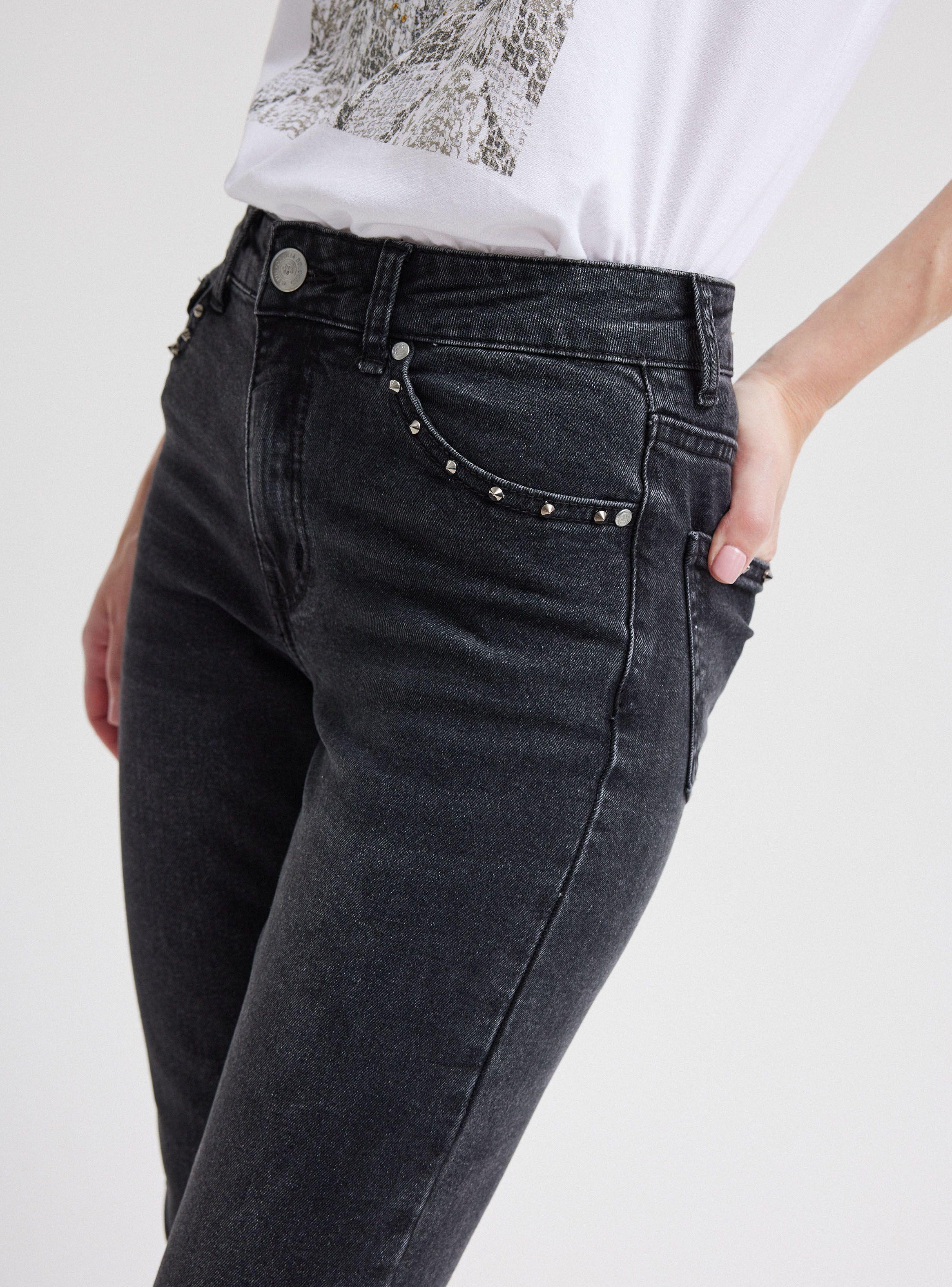 Jeans Skinny  con Tachas en Bolsillos-2