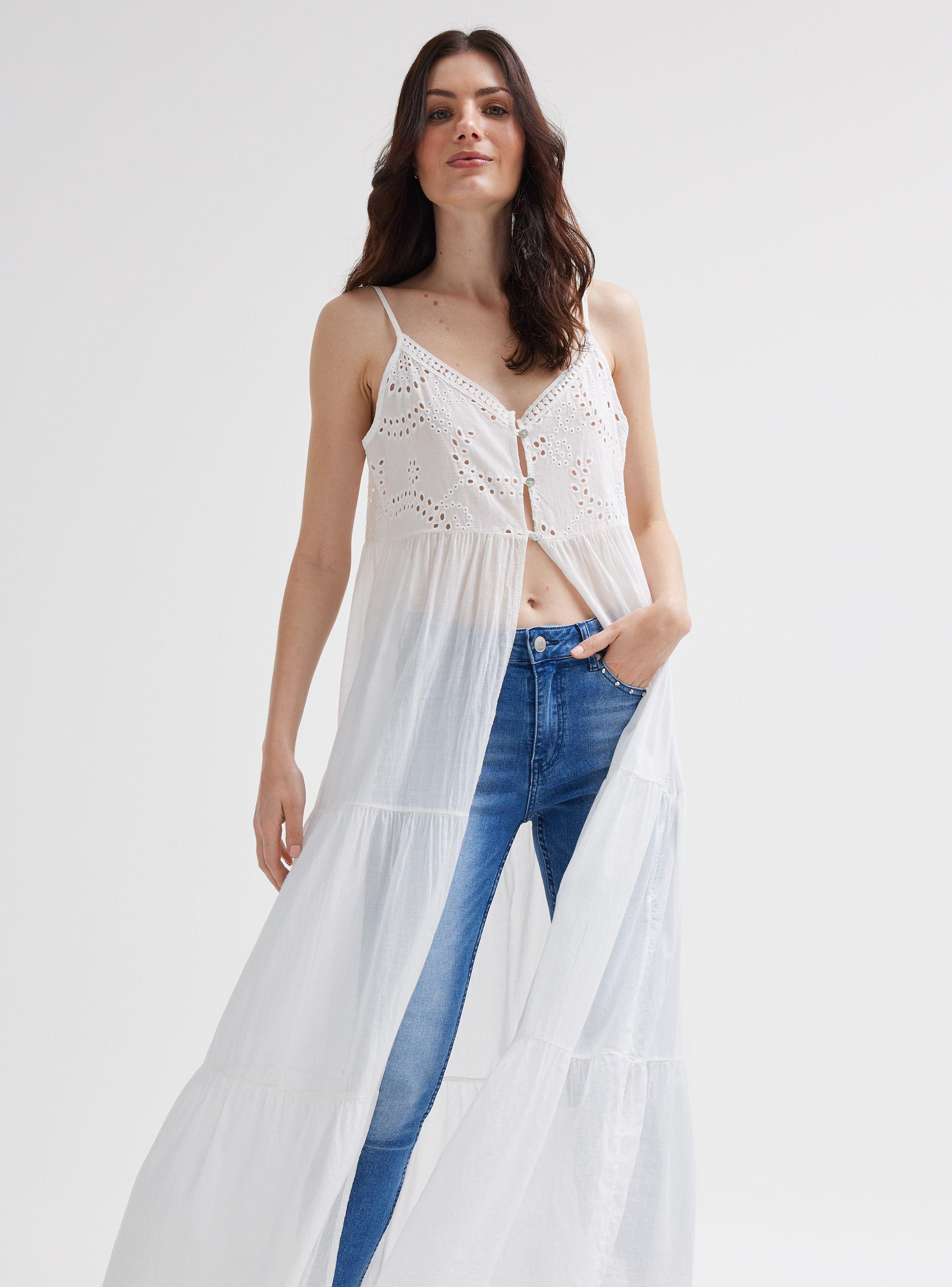 Vestido Pabilos Largo Broderie Hecho en Italia-0