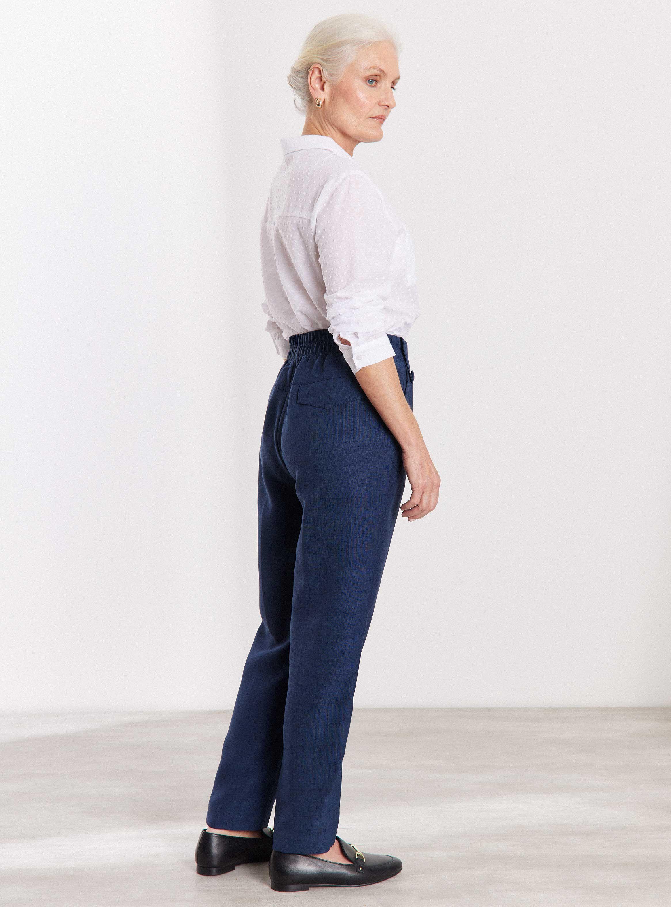 Pantalón Recto de Vestir Cintura Elasticada-5
