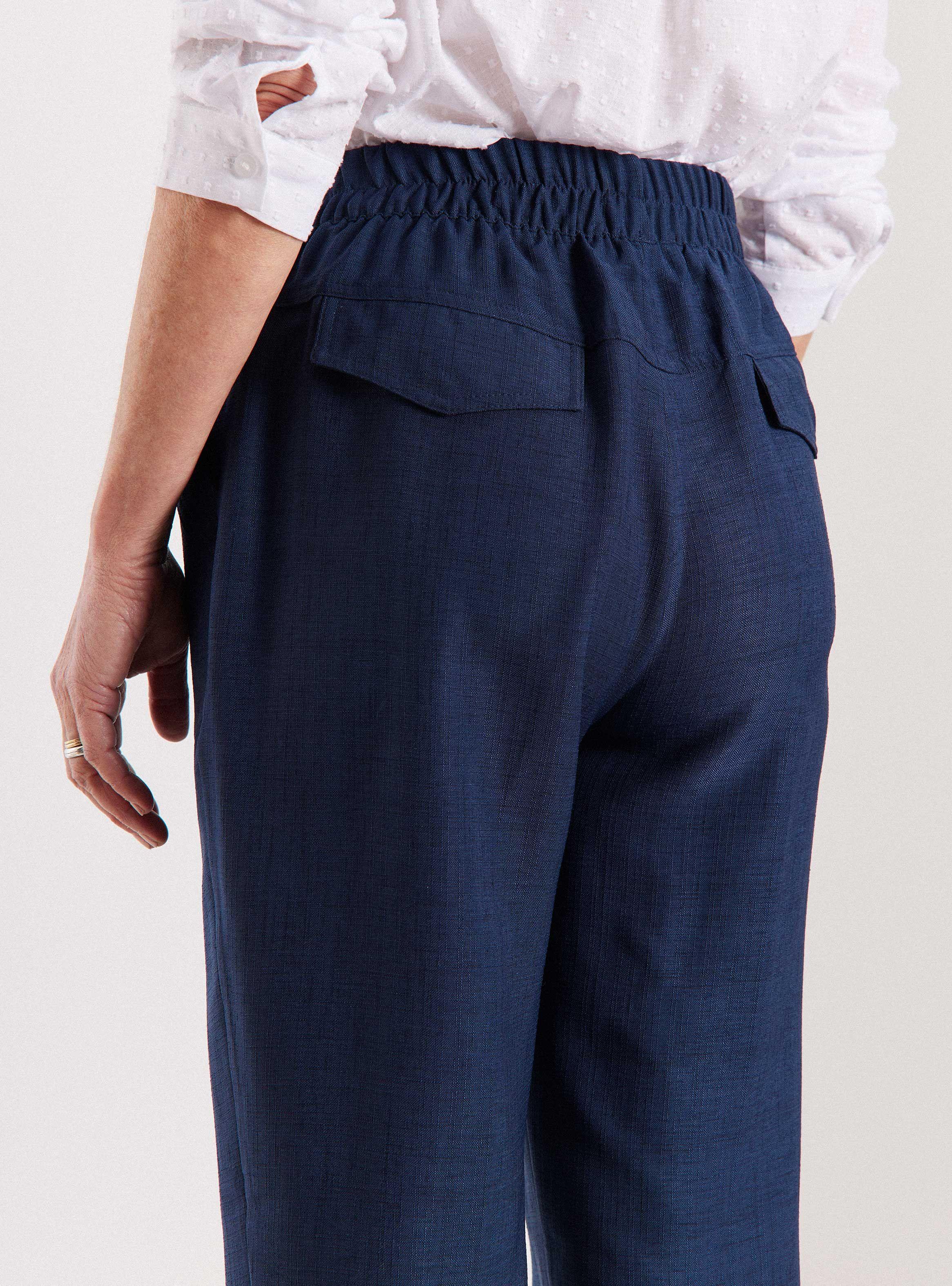 Pantalón Recto de Vestir Cintura Elasticada-3