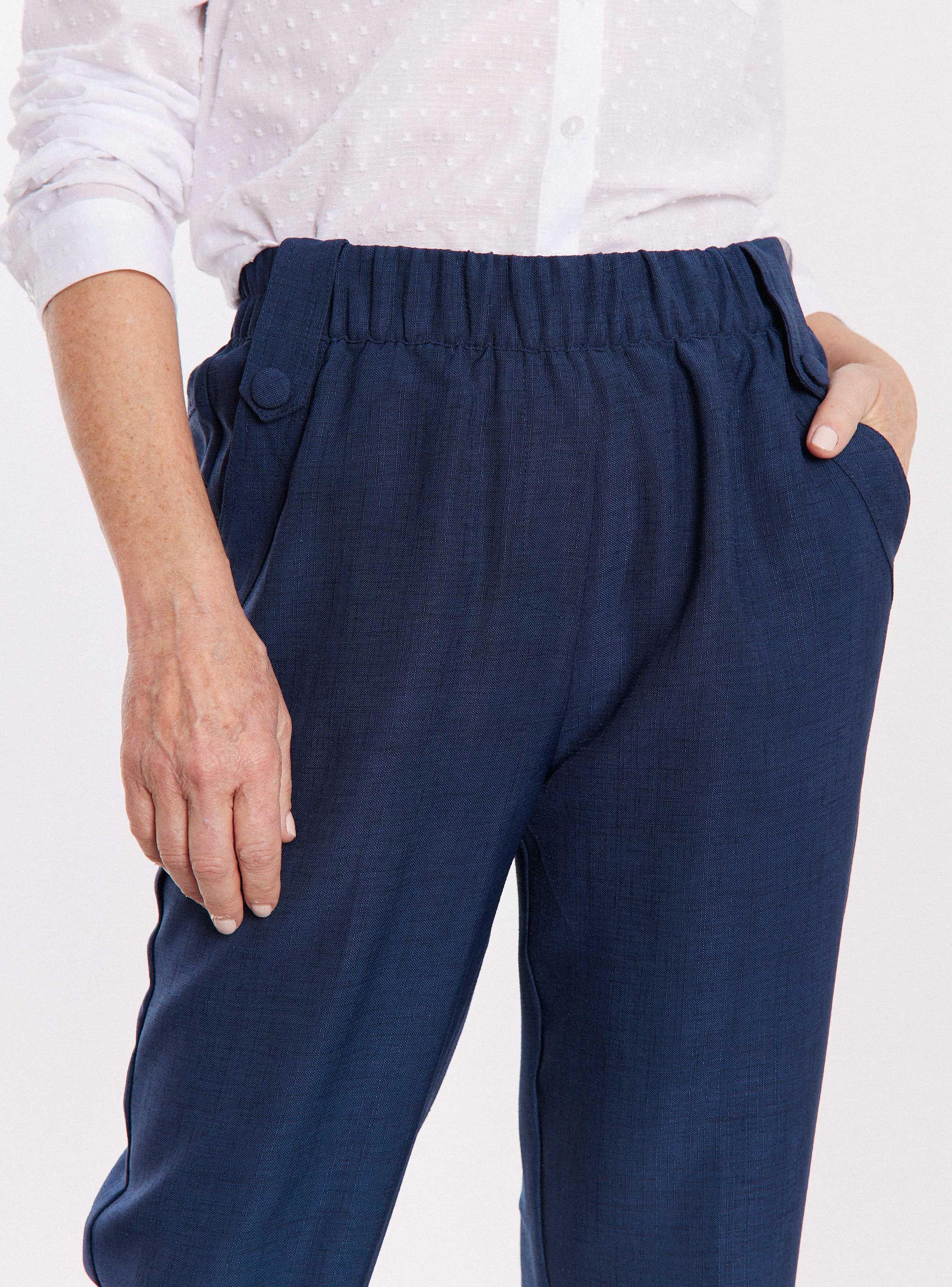 Pantalón Recto de Vestir Cintura Elasticada-2