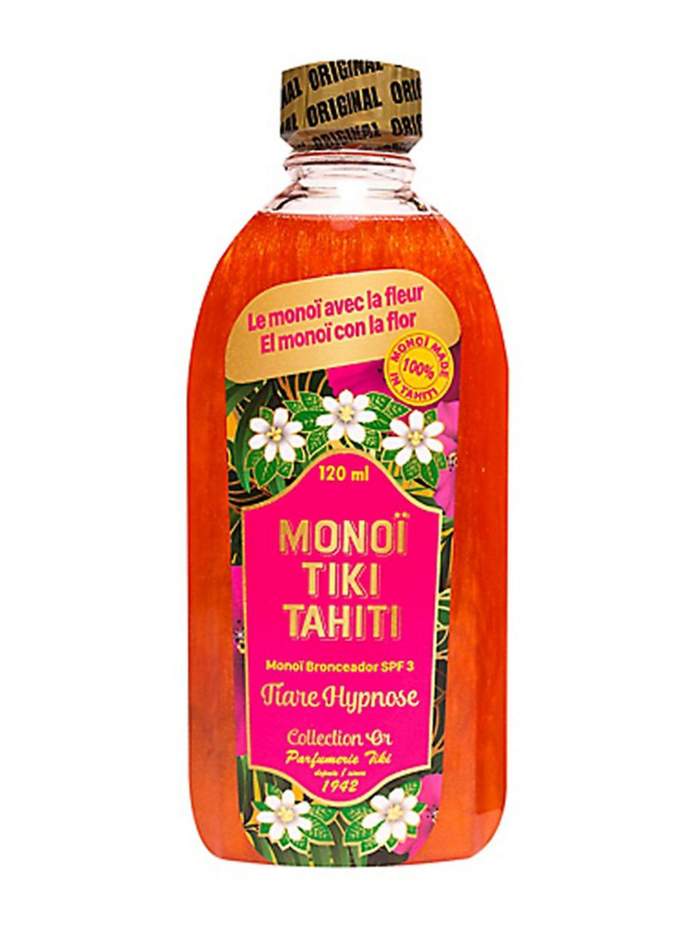 Aceite Monoï Tiki Tahiti Bronceador Oro Tiare Hypnose SPF3 120 ml-0