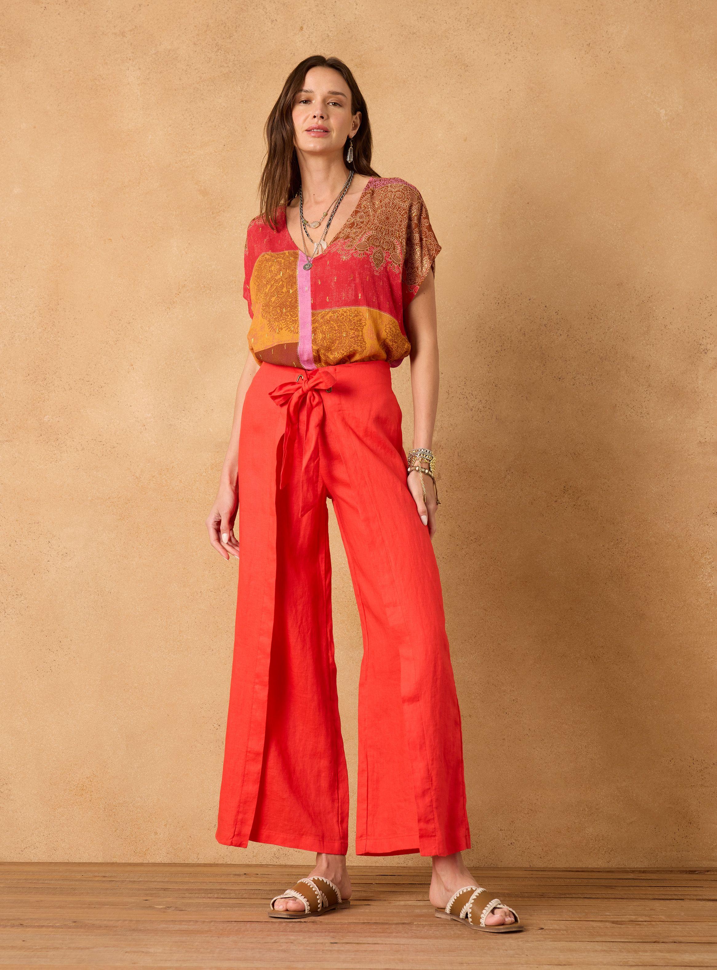 Pantalón Argollas con Lazo Lino-4