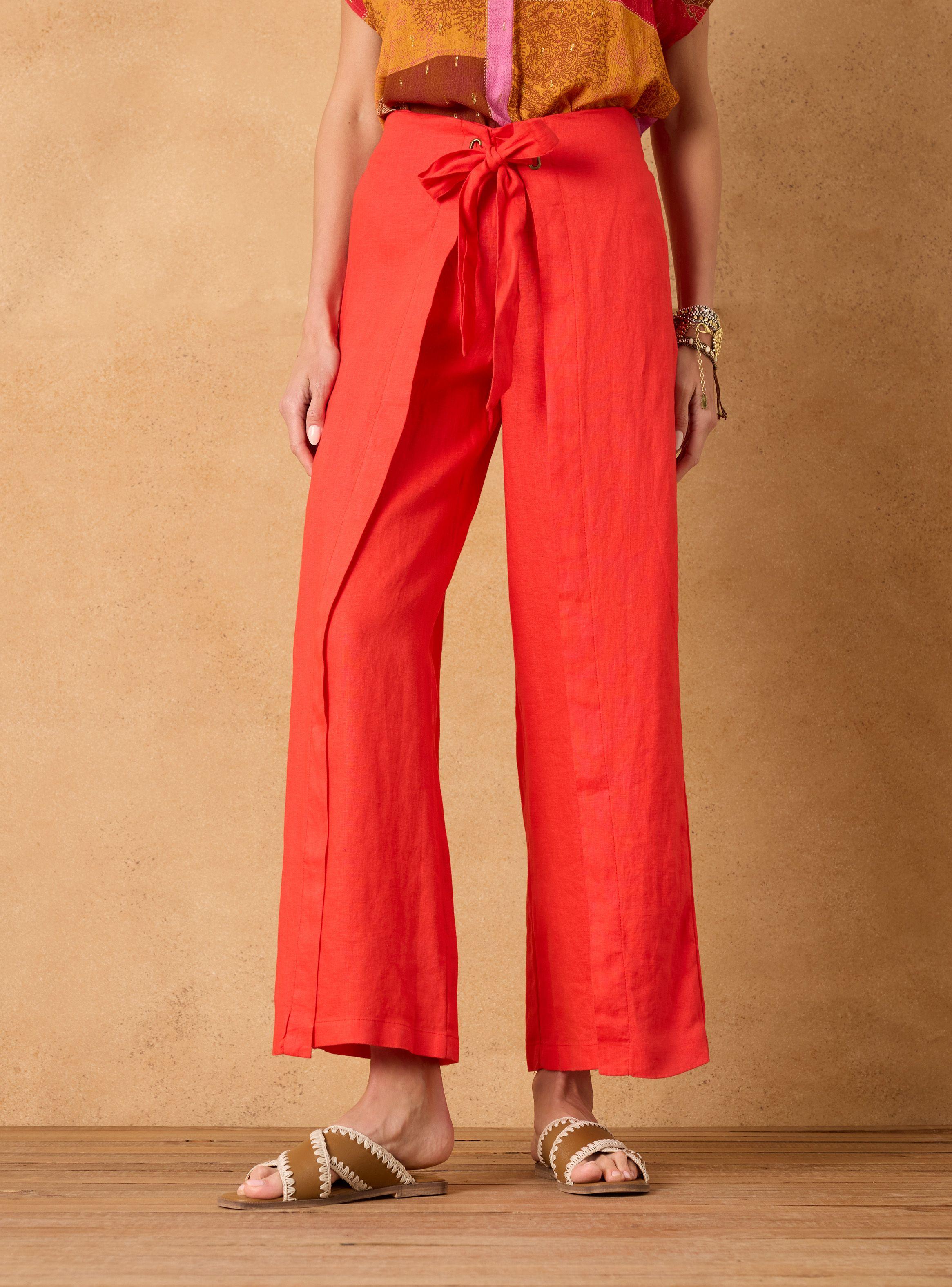 Pantalón Argollas con Lazo Lino-0