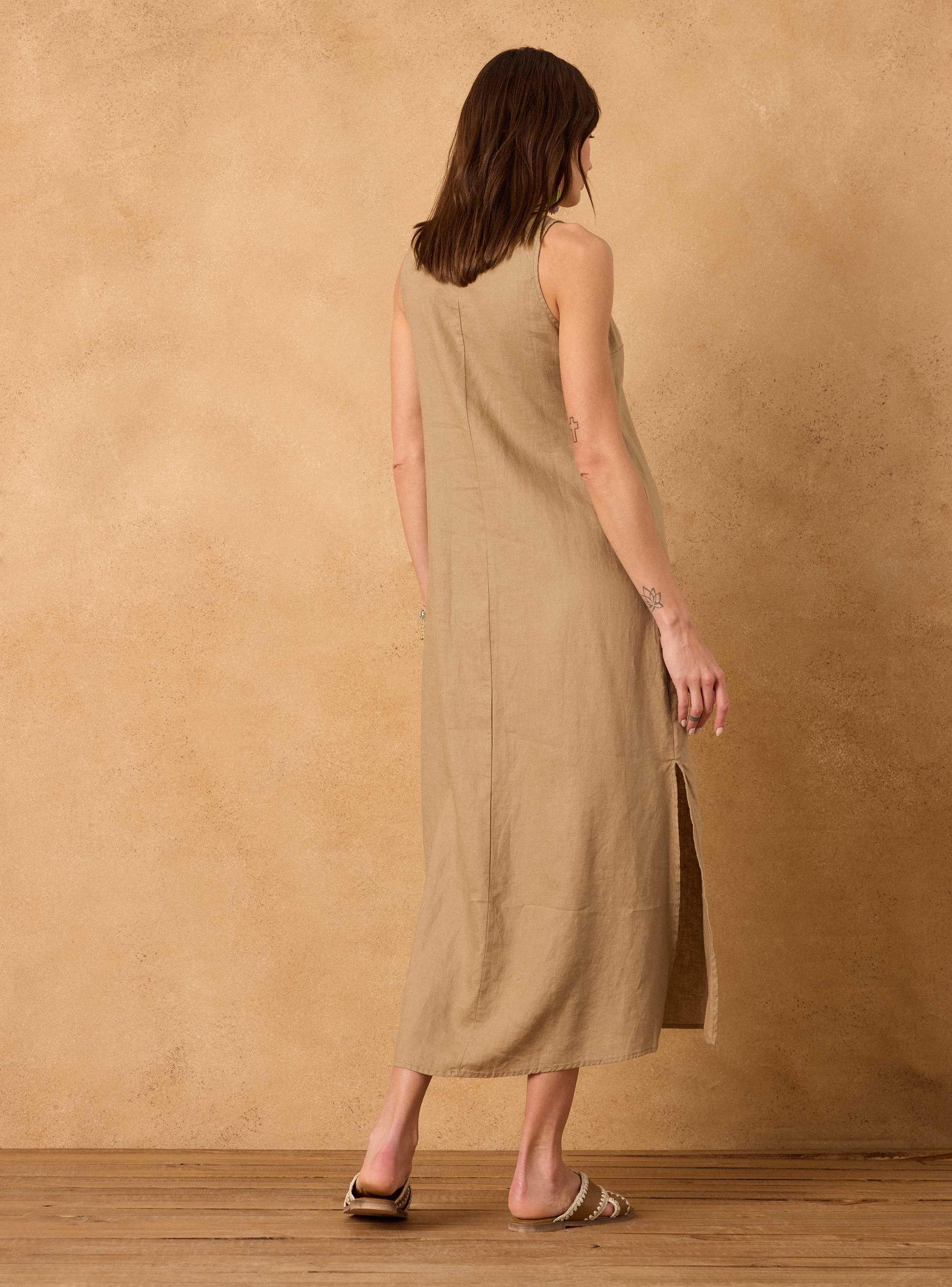 Vestido Básico Ancho Lino-5