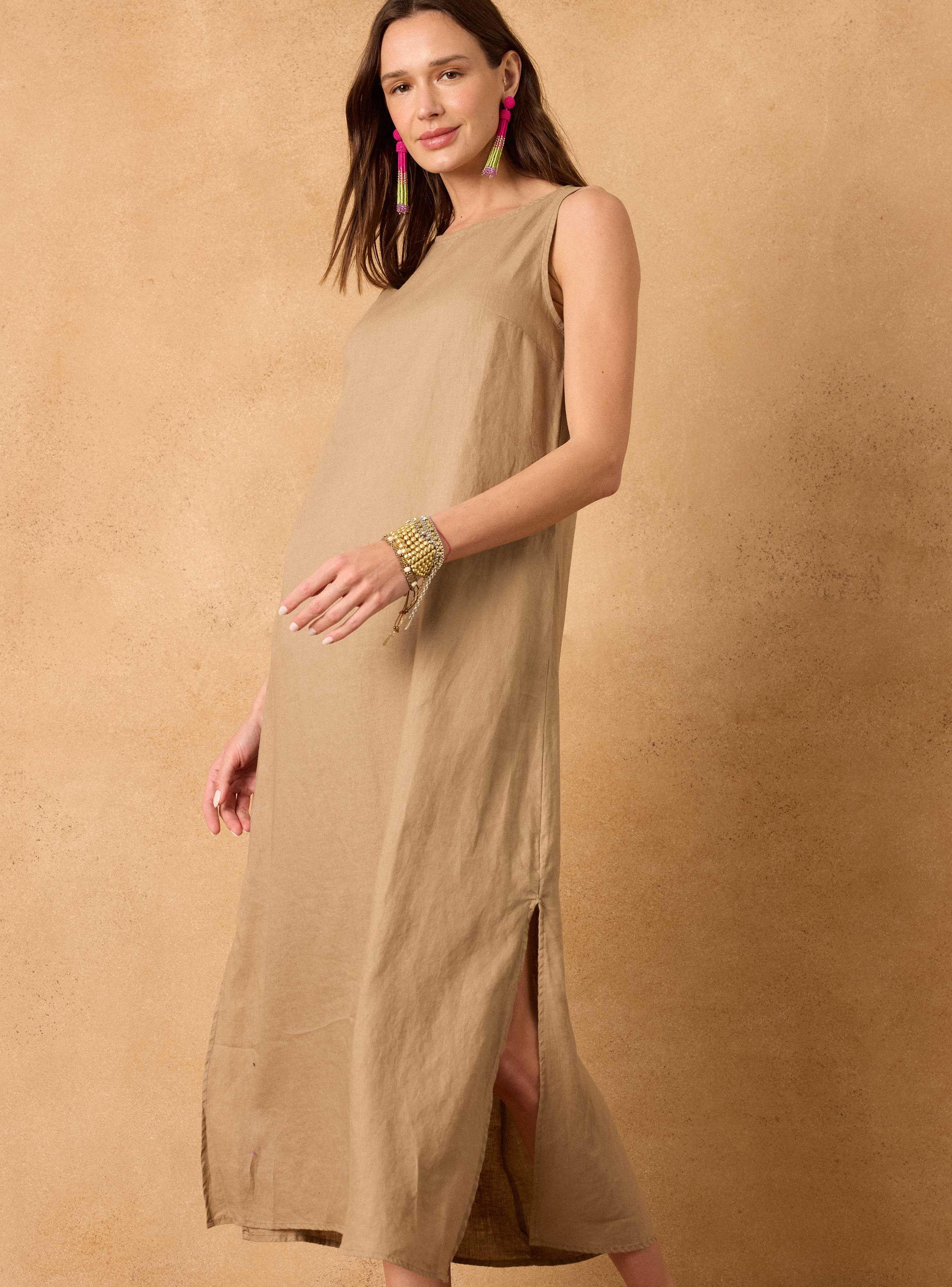 Vestido Básico Ancho Lino-0