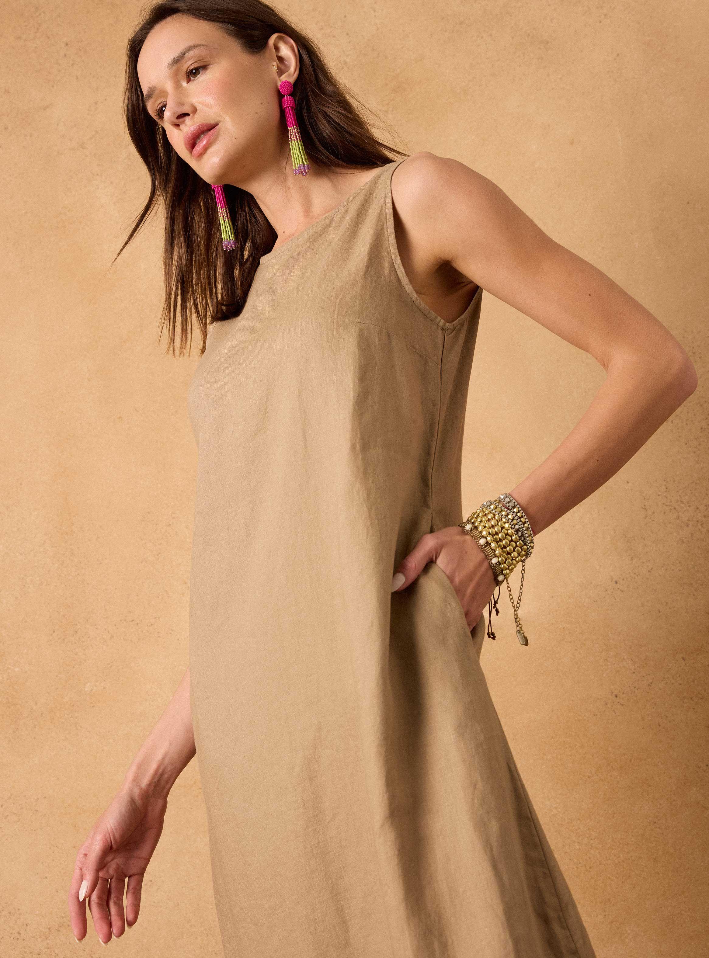 Vestido Básico Ancho Lino-2