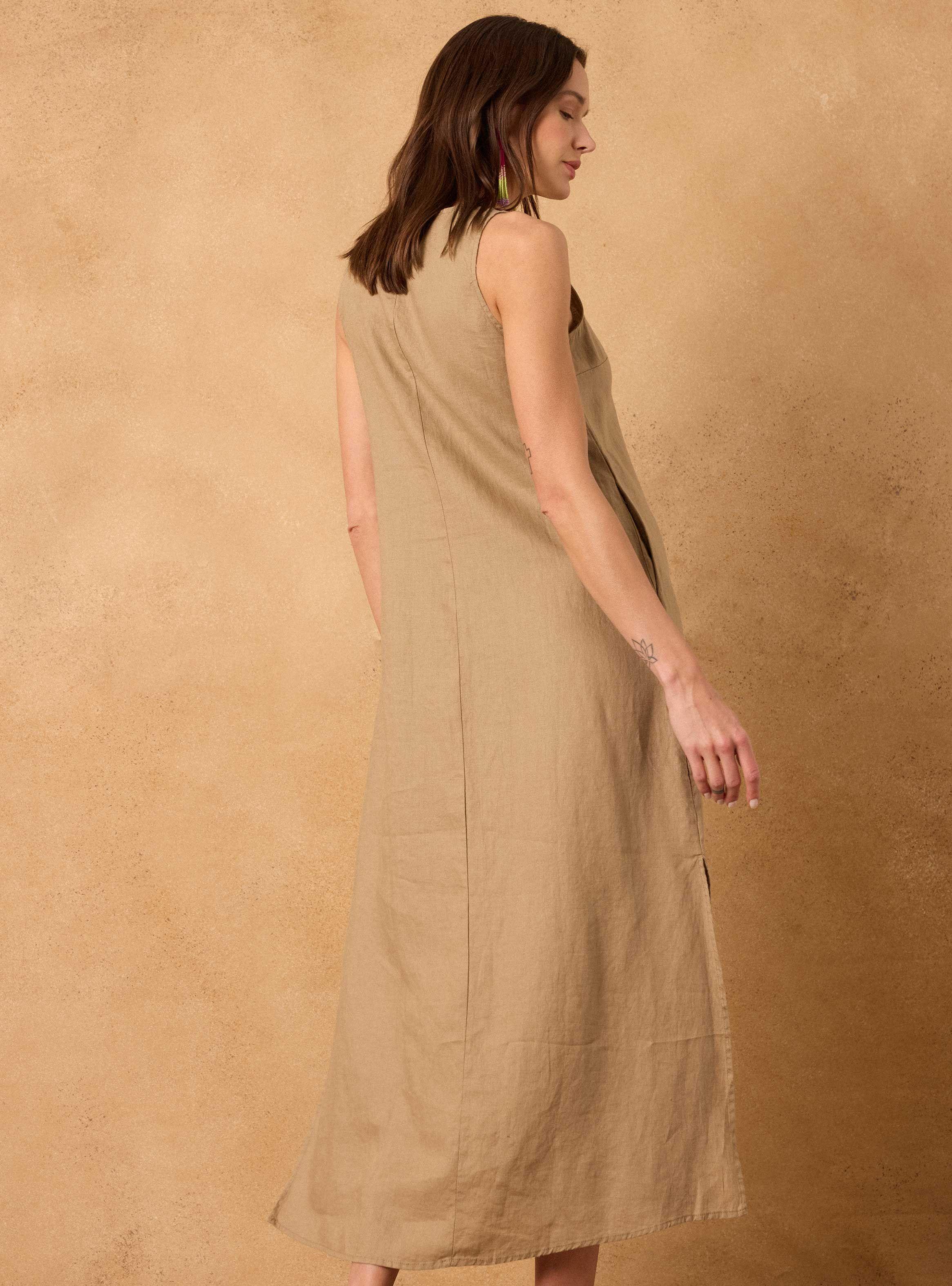 Vestido Básico Ancho Lino-1