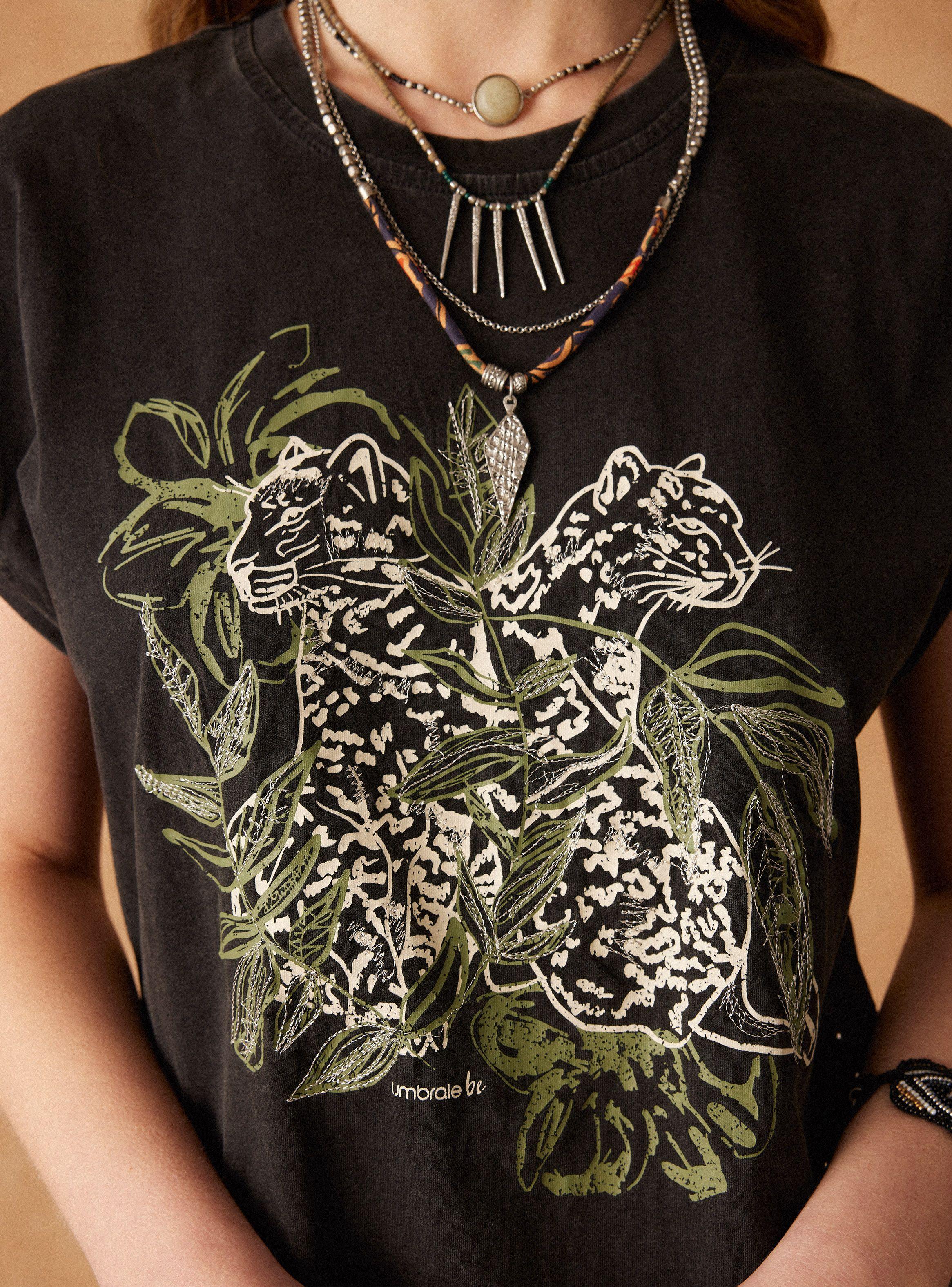 Polera con Estampado y Bordado Lurex-3