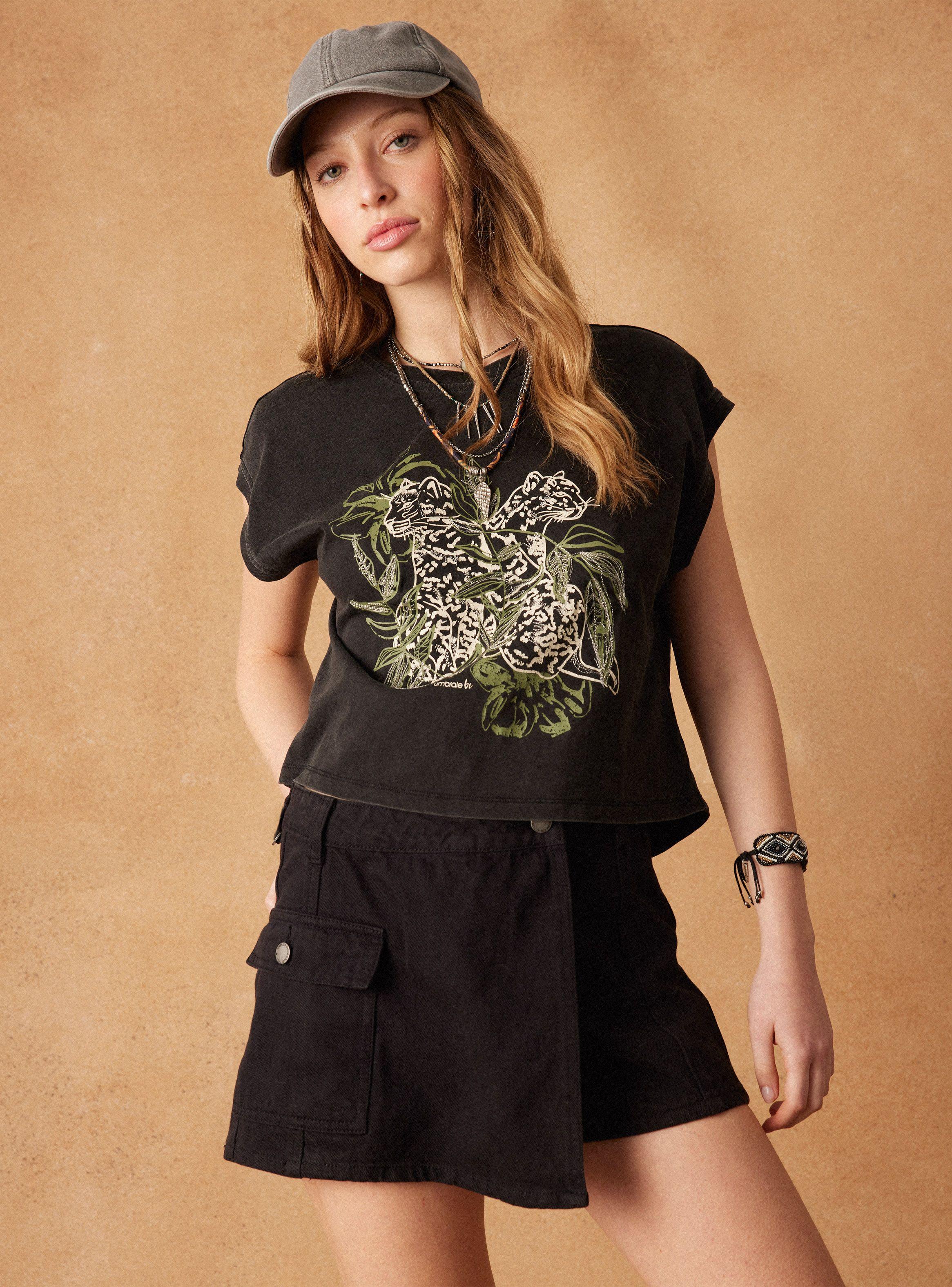 Polera con Estampado y Bordado Lurex-0