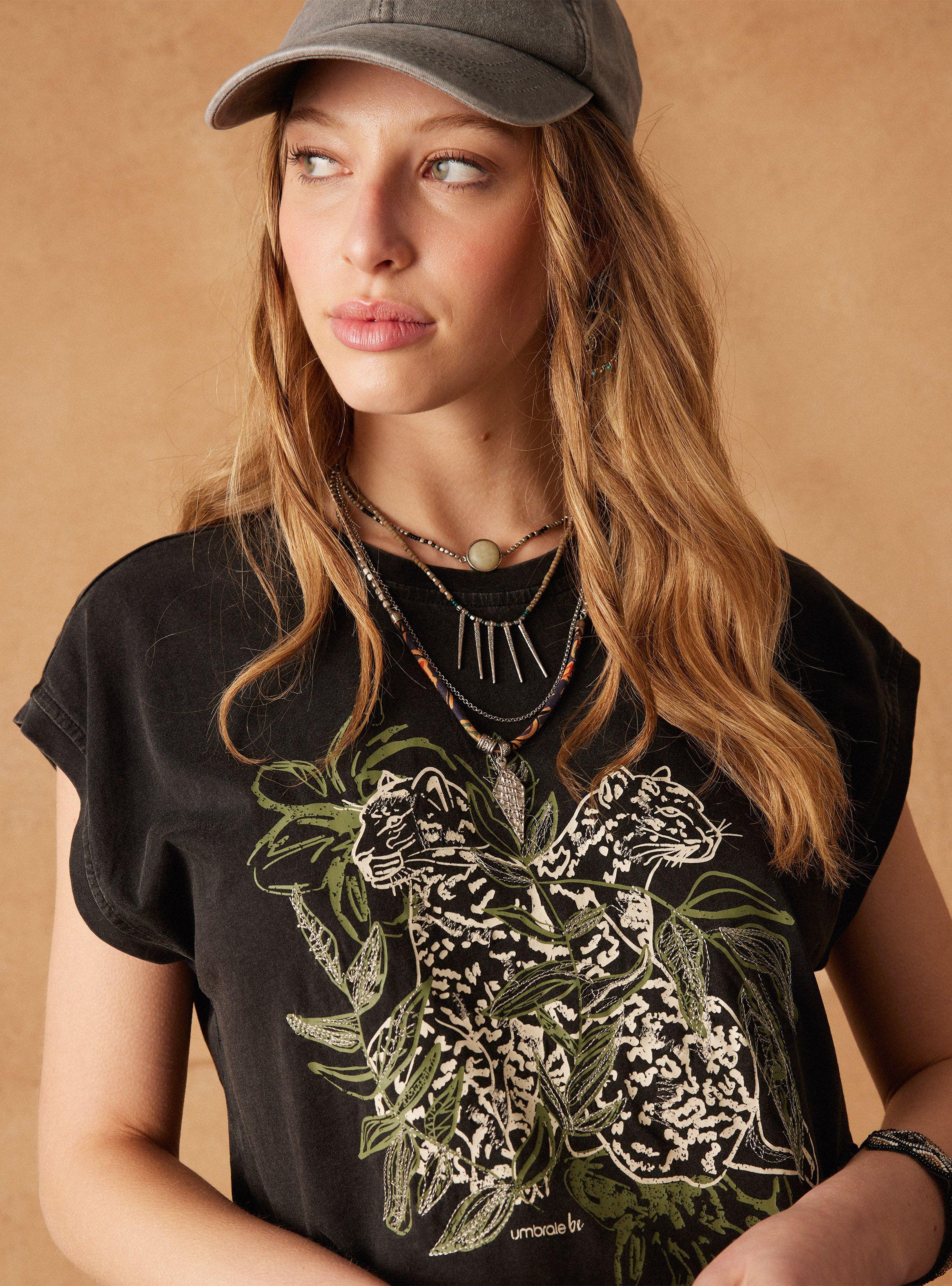 Polera con Estampado y Bordado Lurex-2