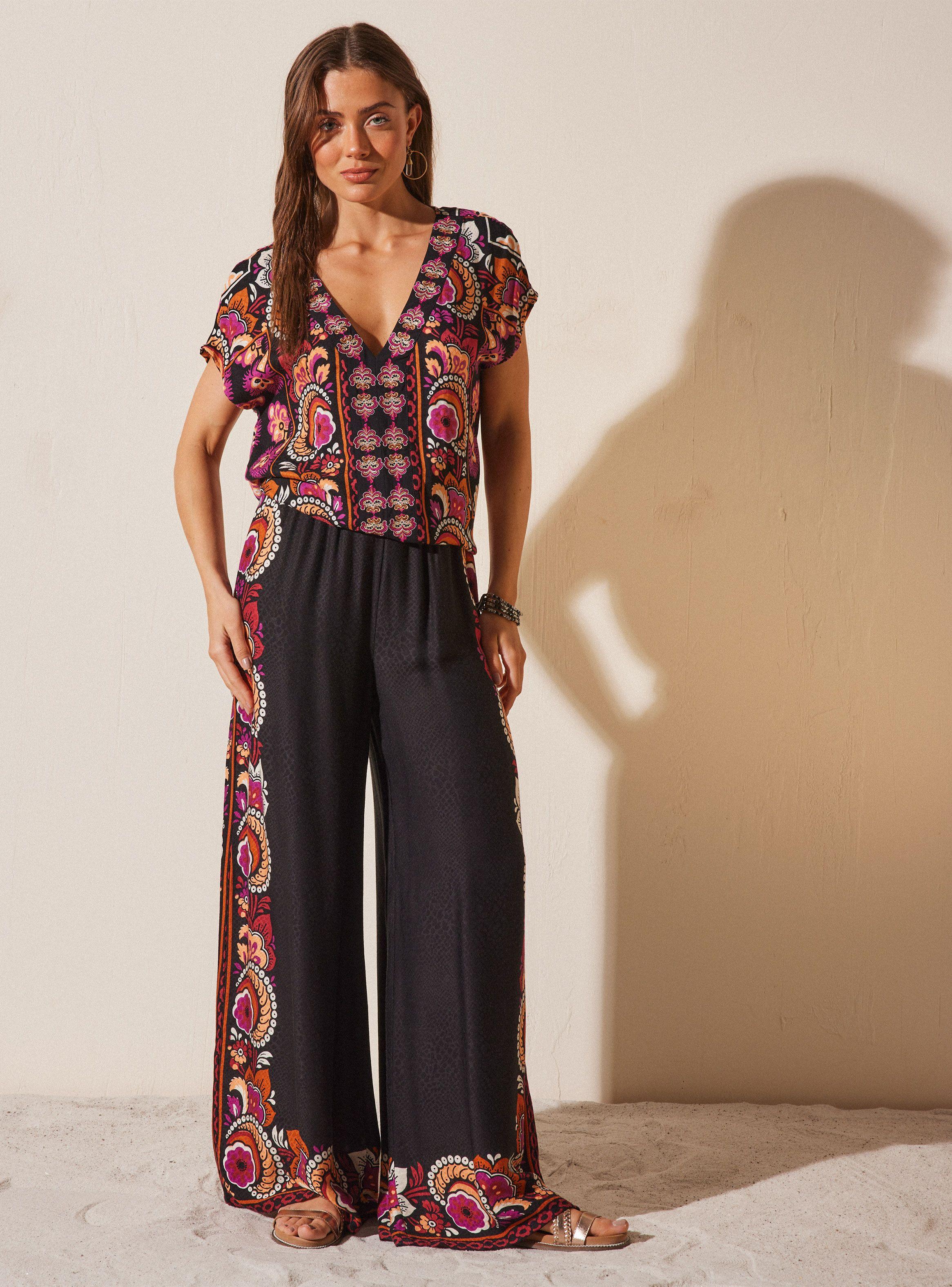 Blusa Tela Estampada y Aplicación de Bordado-4