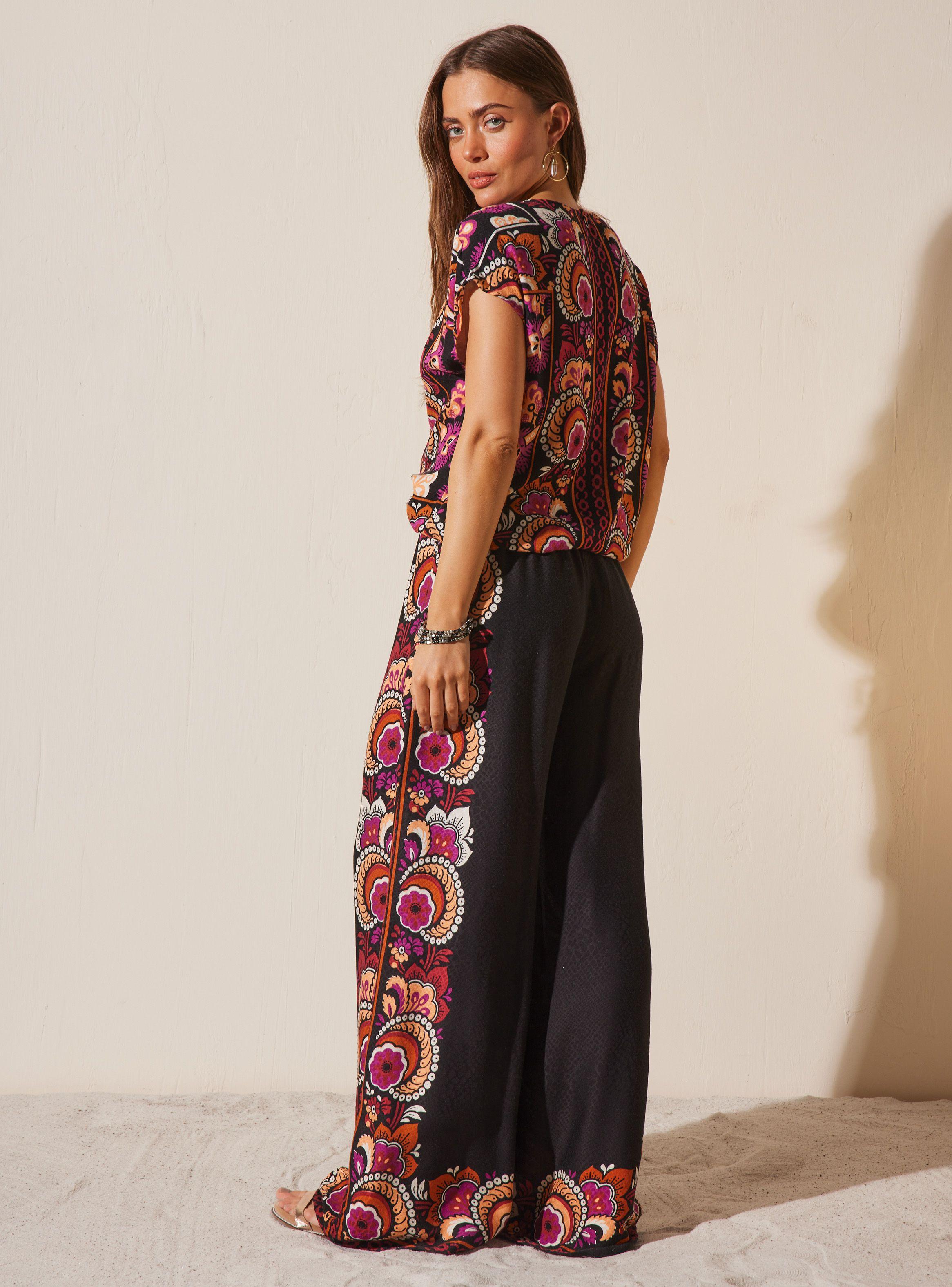 Pantalón Estampado y Cintura Elasticada-5