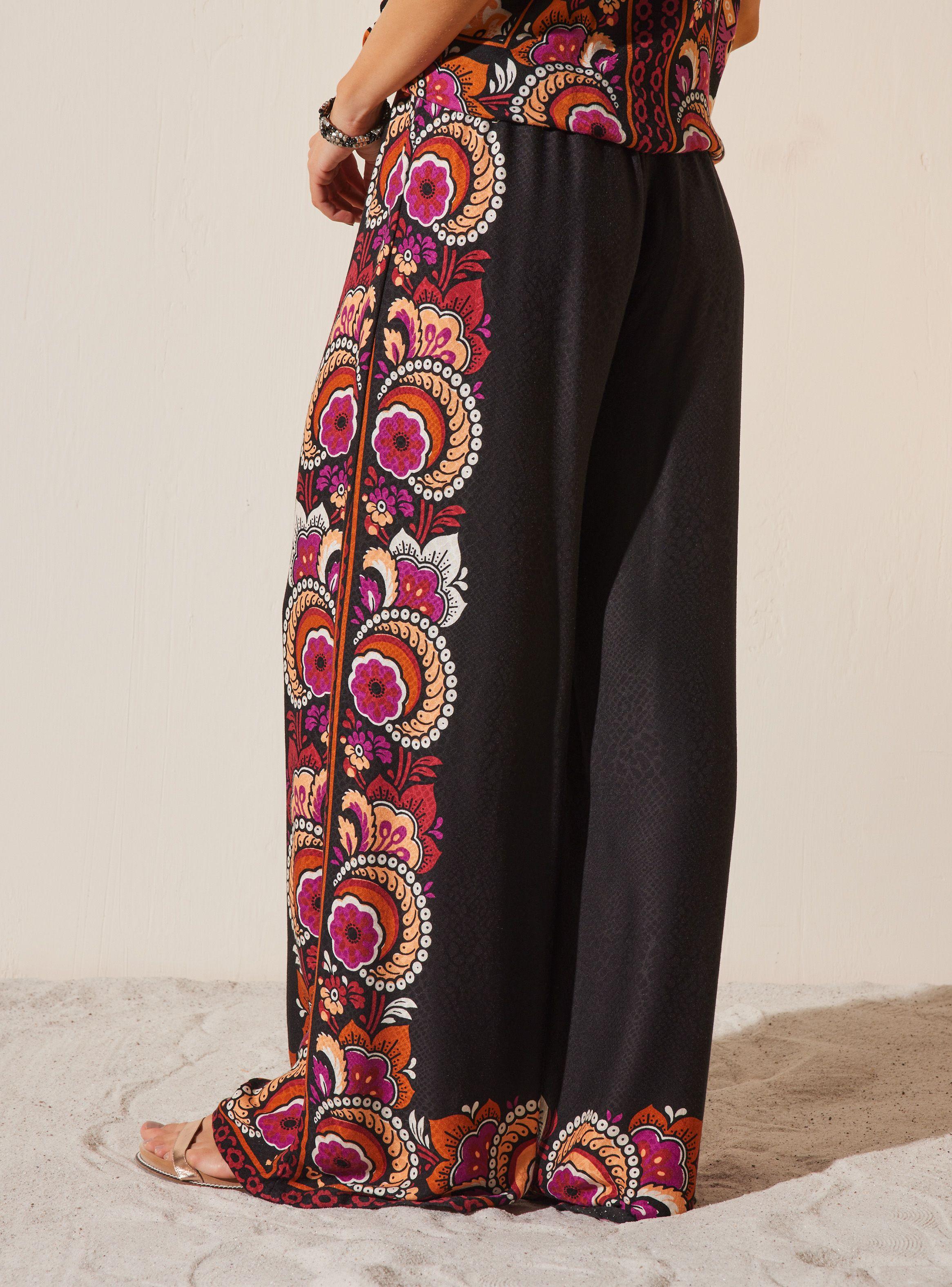 Pantalón Estampado y Cintura Elasticada-1