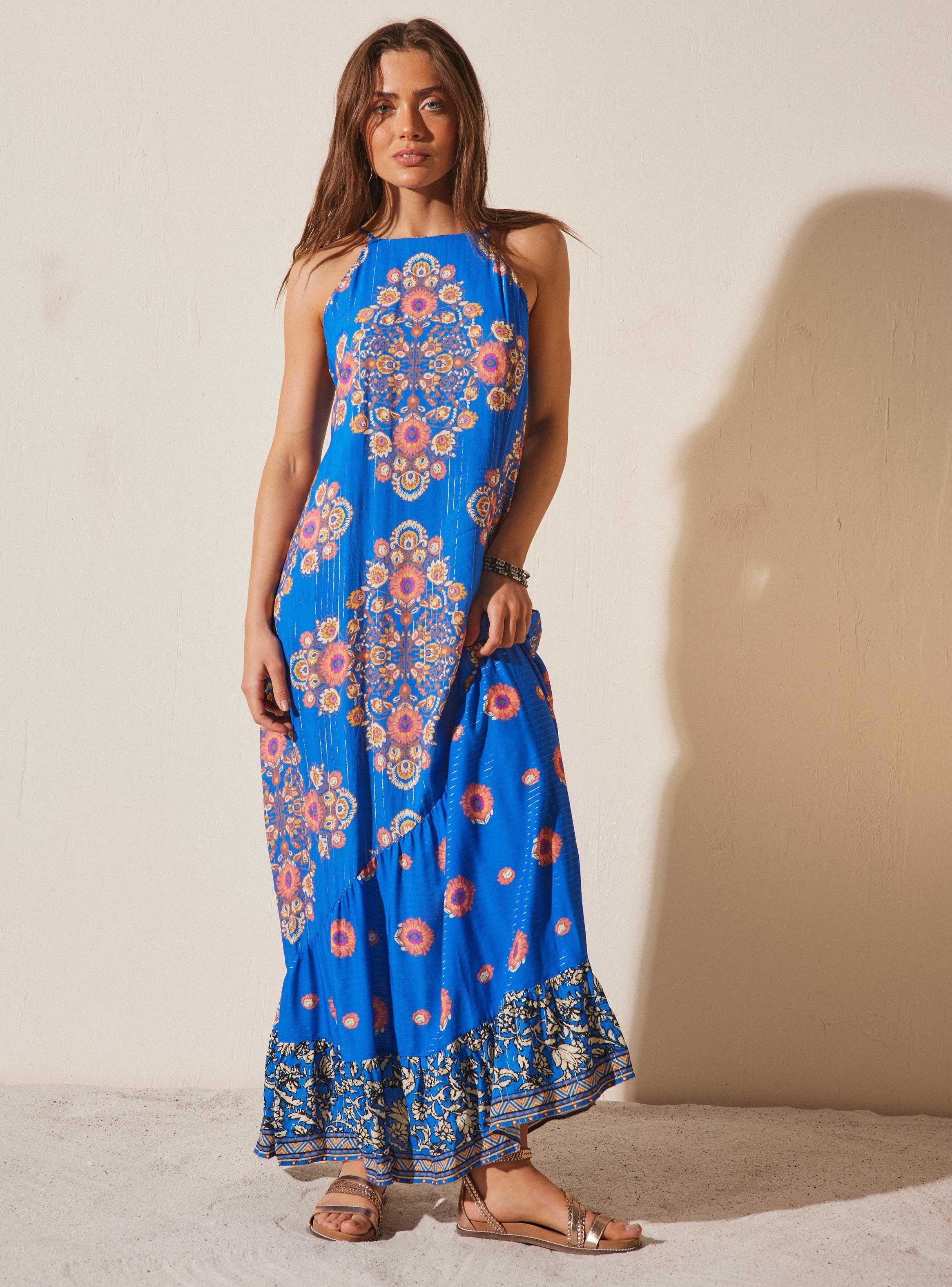 Vestido Estampado con Cortes-0