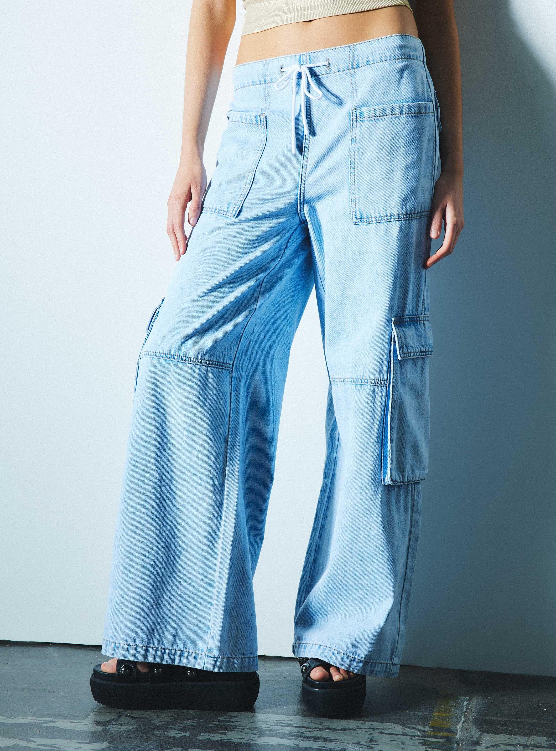 Jeans Bolsillos Costado Cargo-0