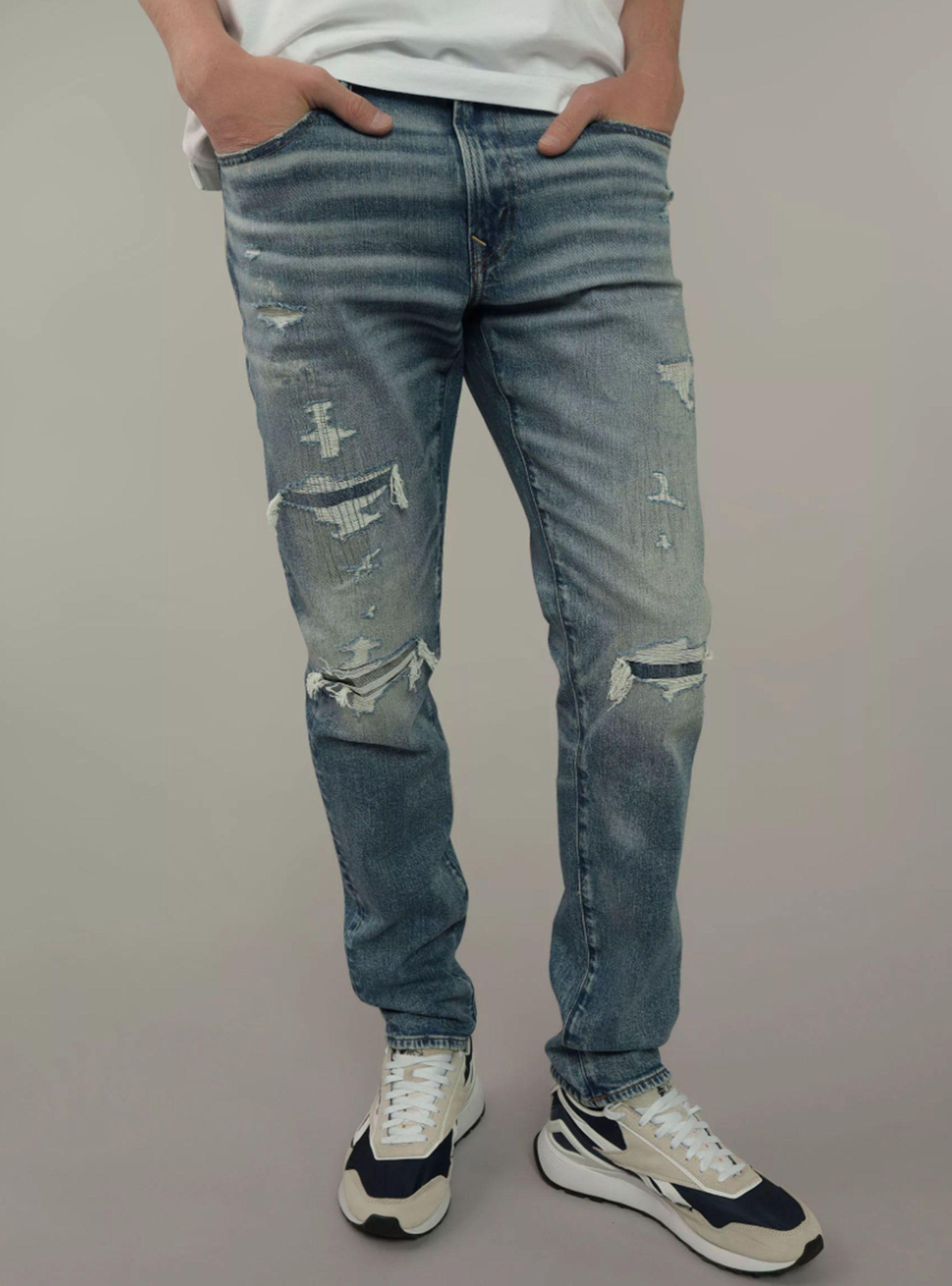 Jeans AE AirFlex+ Athletic Skinny con Parches-0