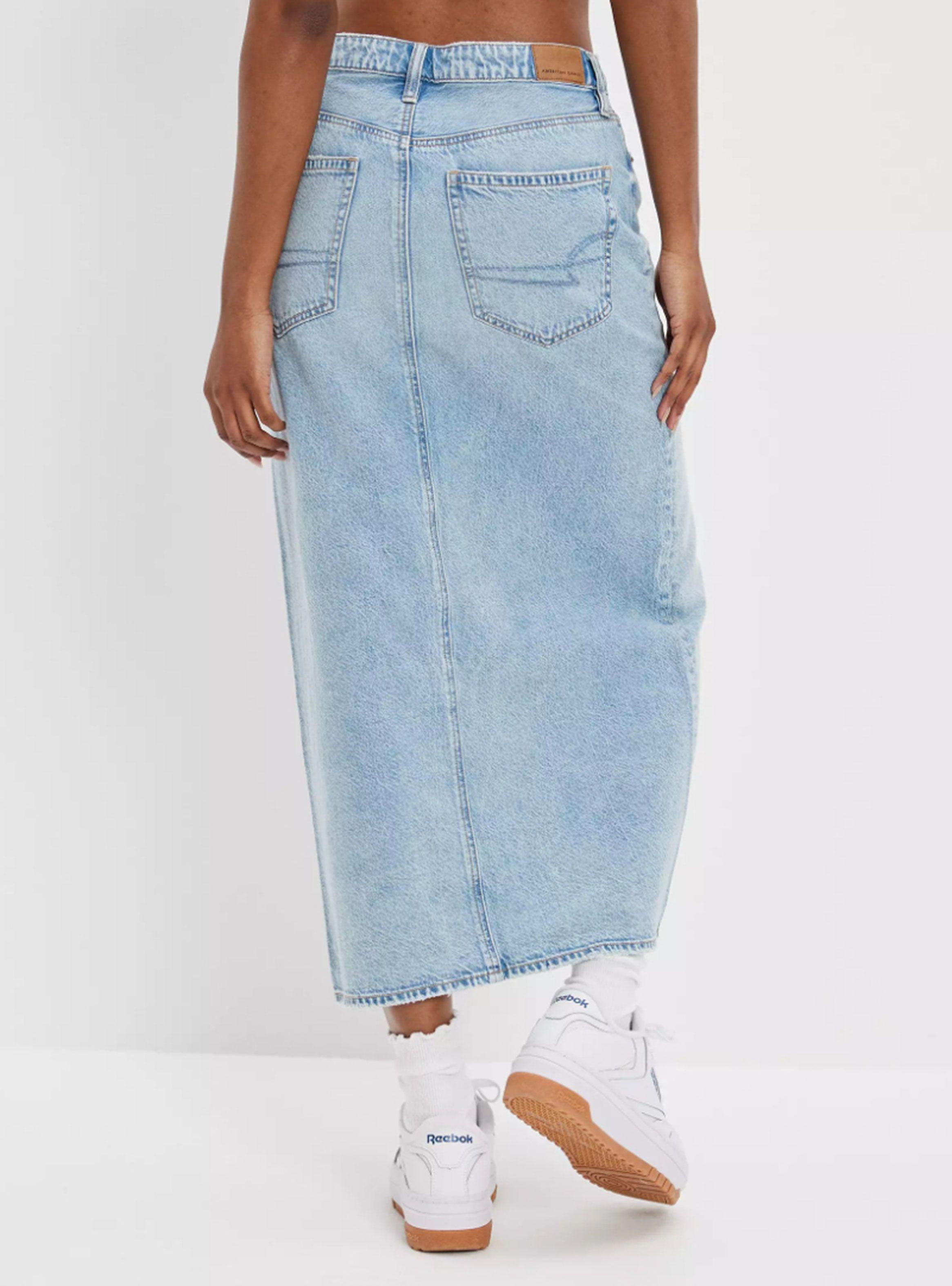 Maxi Falda Dreamy Drape Low Rise Denim-1