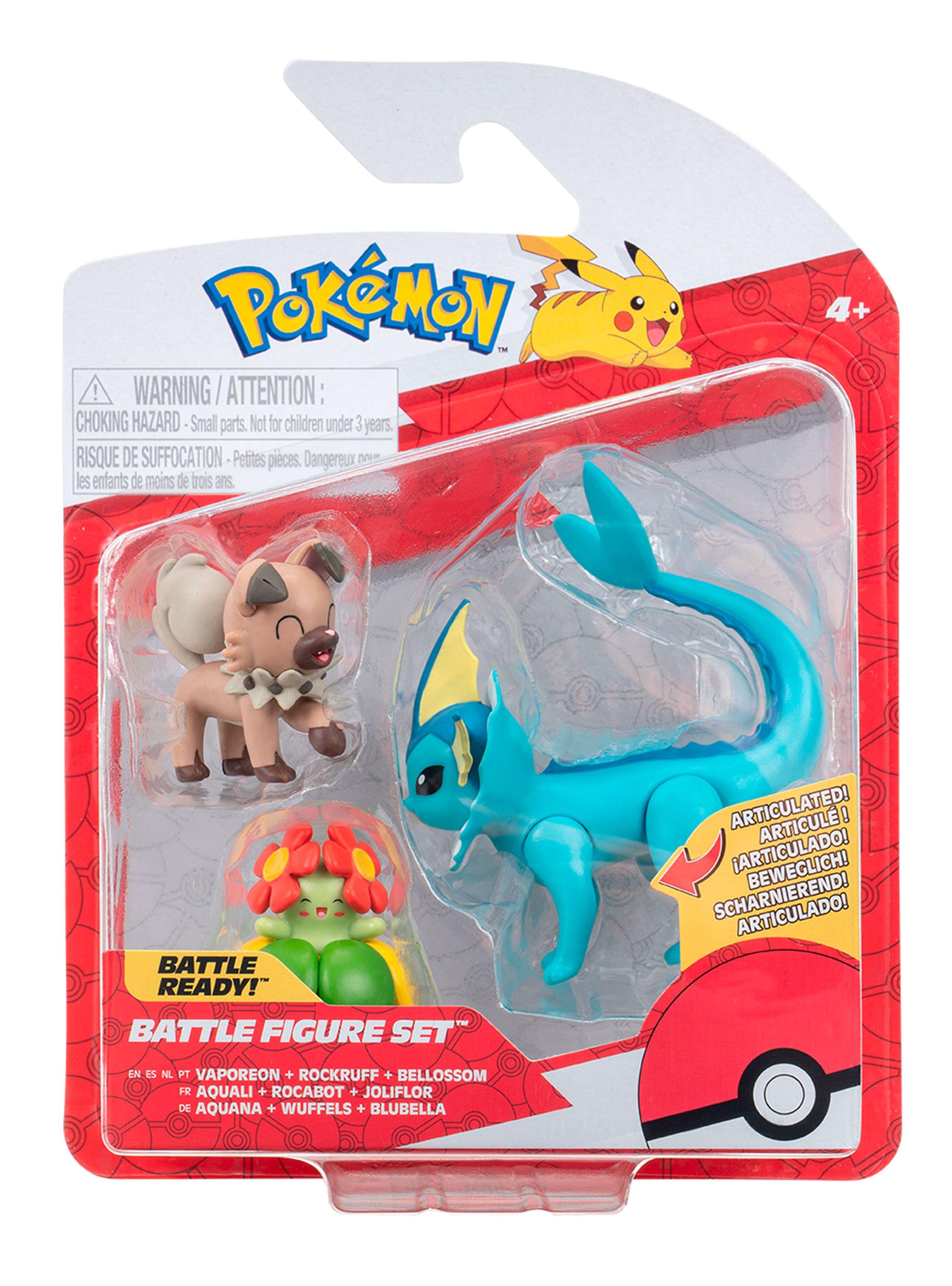 Figura de Acción Vaporeon + Rockruff + Bellossom-0